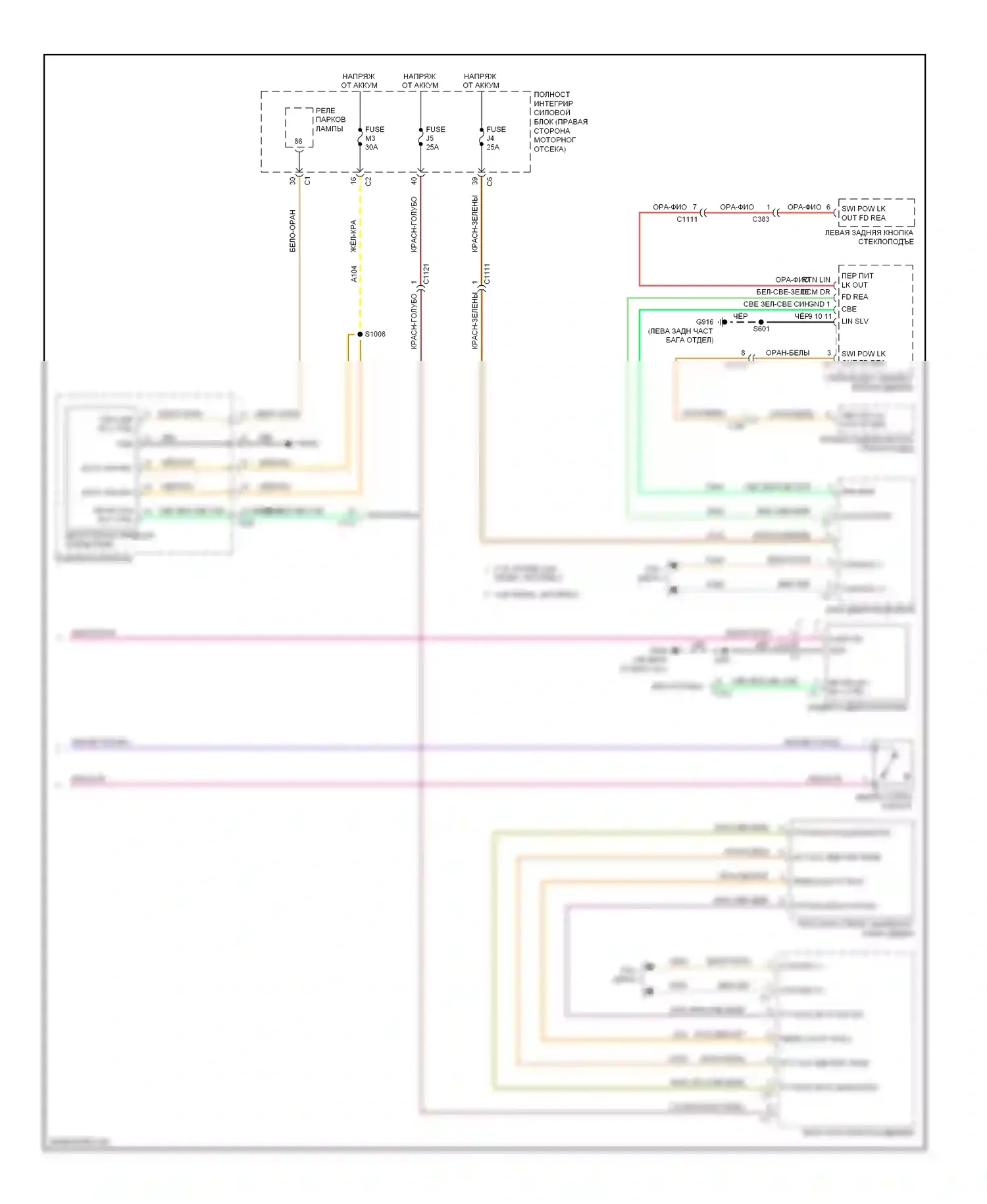 Durango Dodge III (2010-2013): Электросхема центрального замка (2 из 2) 