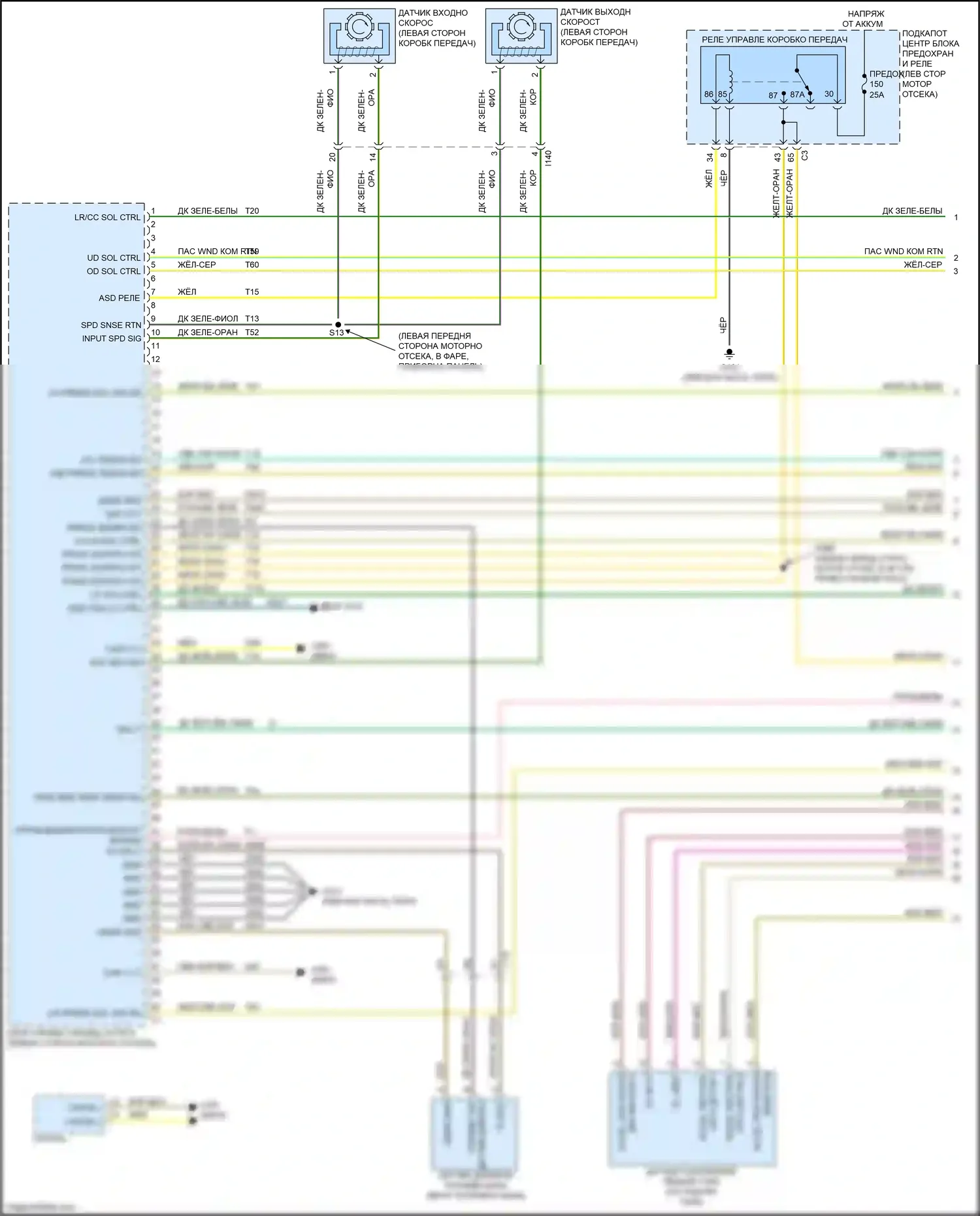 Journey Dodge I рестайлинг (2011-2020): Электросхема двигателя 2.4л (1 из 6) 