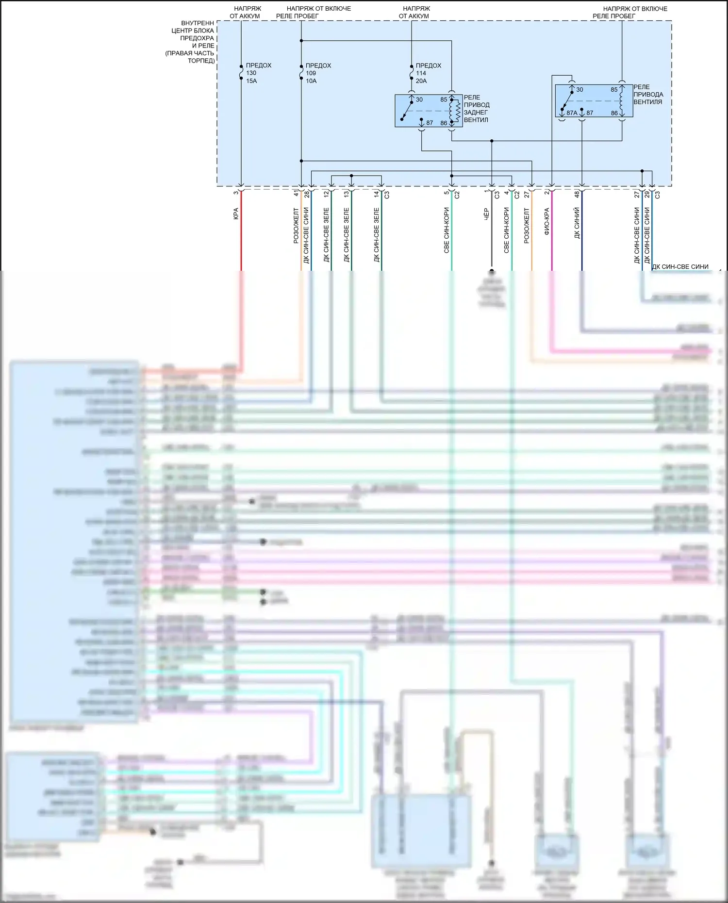Journey Dodge I рестайлинг (2011-2020): Электросхема климат контроля (1 из 3) 