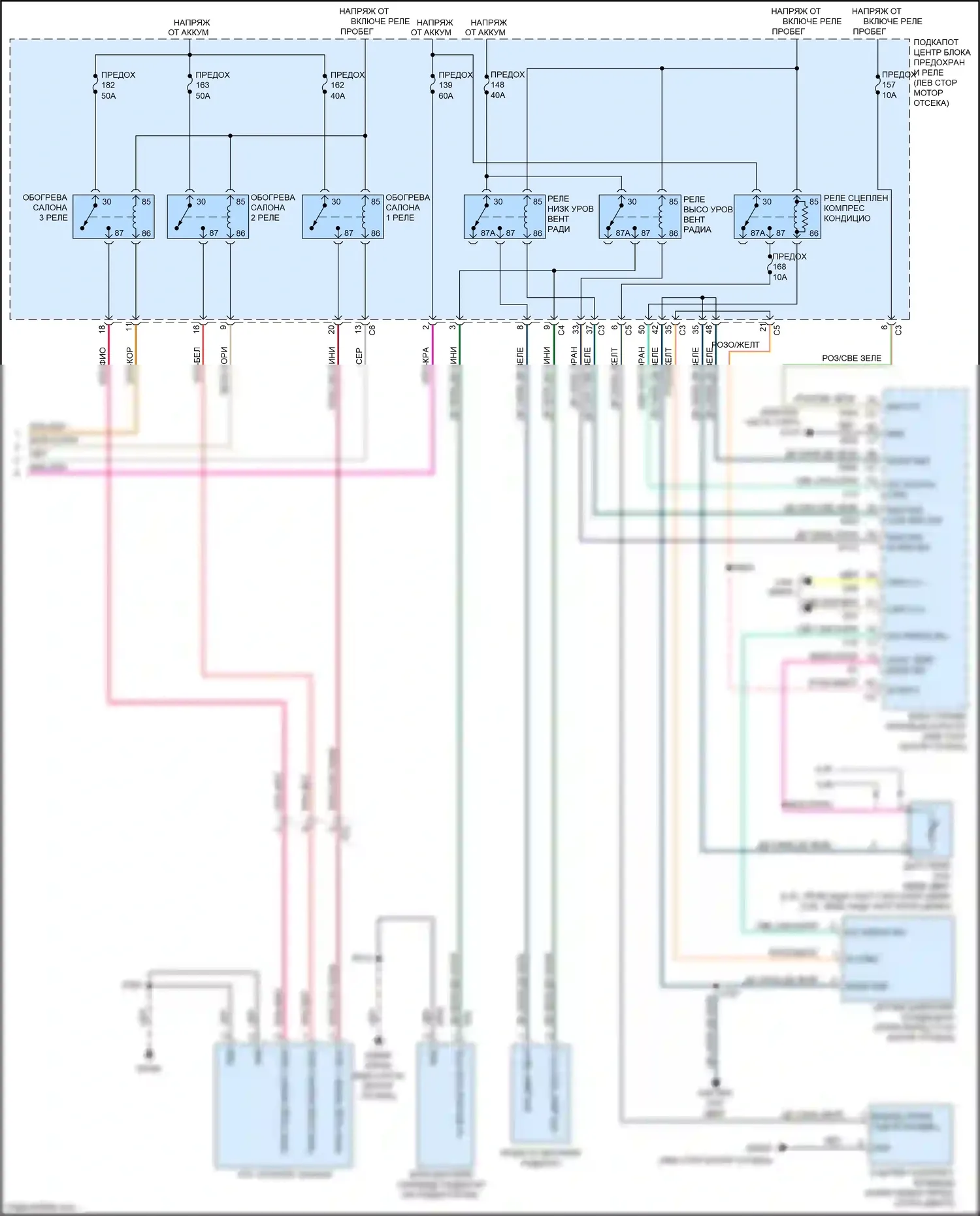 Journey Dodge I рестайлинг (2011-2020): Электросхема климат контроля (3 из 3) 