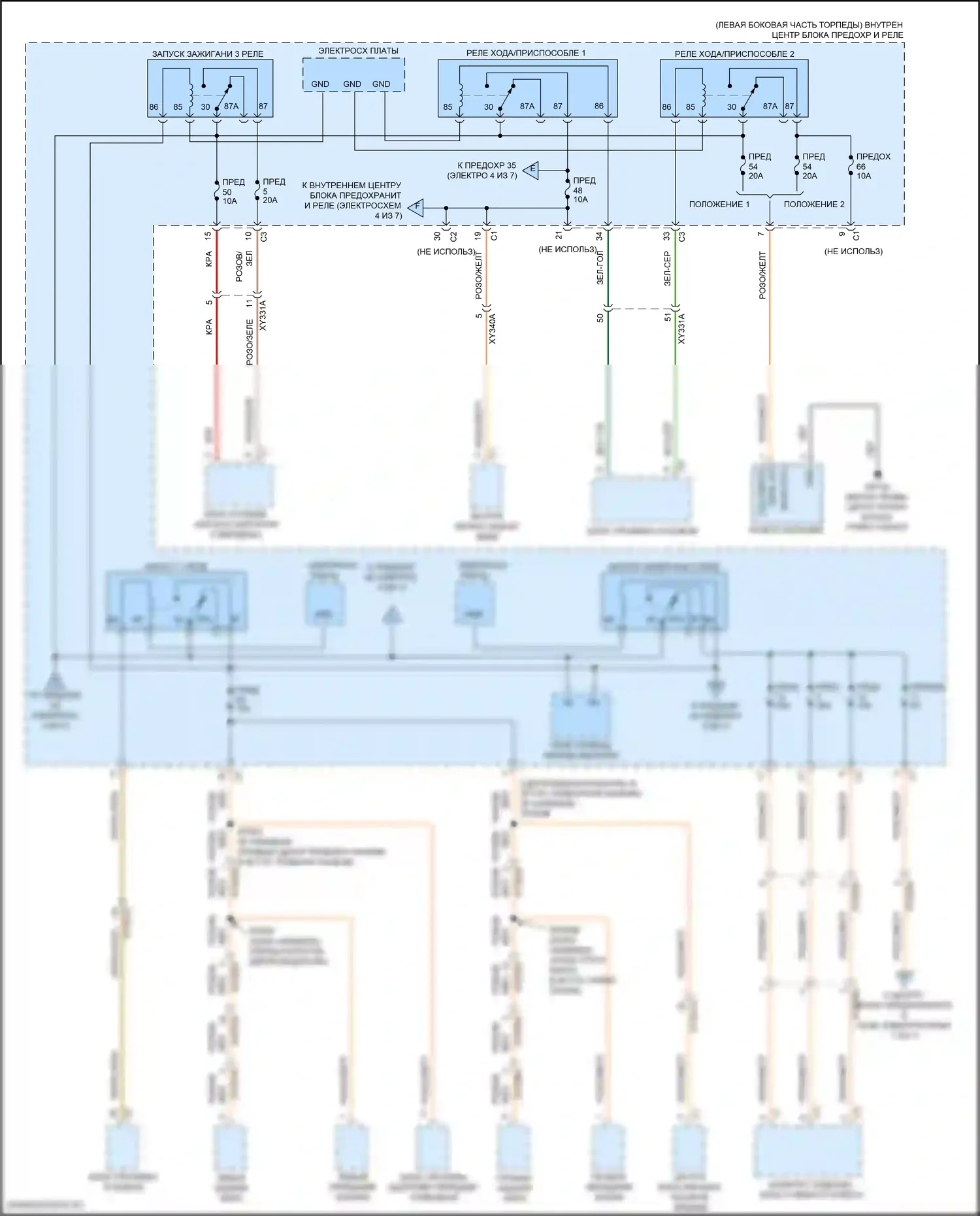 Ram Dodge V (2018-2024): Электросхема блока предохранителей реле (2 из 7) 