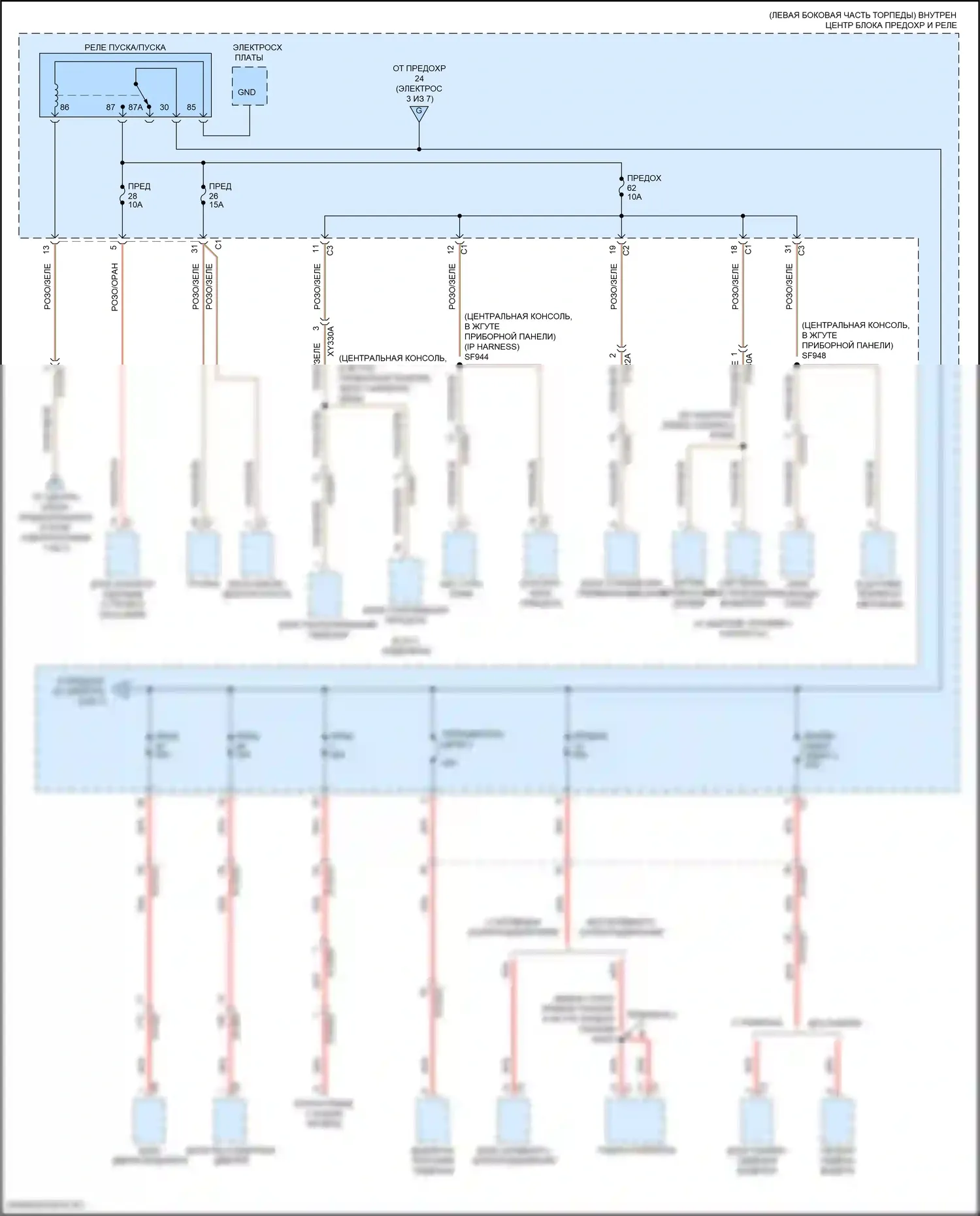 Ram Dodge V (2018-2024): Электросхема блока предохранителей реле (5 из 7) 
