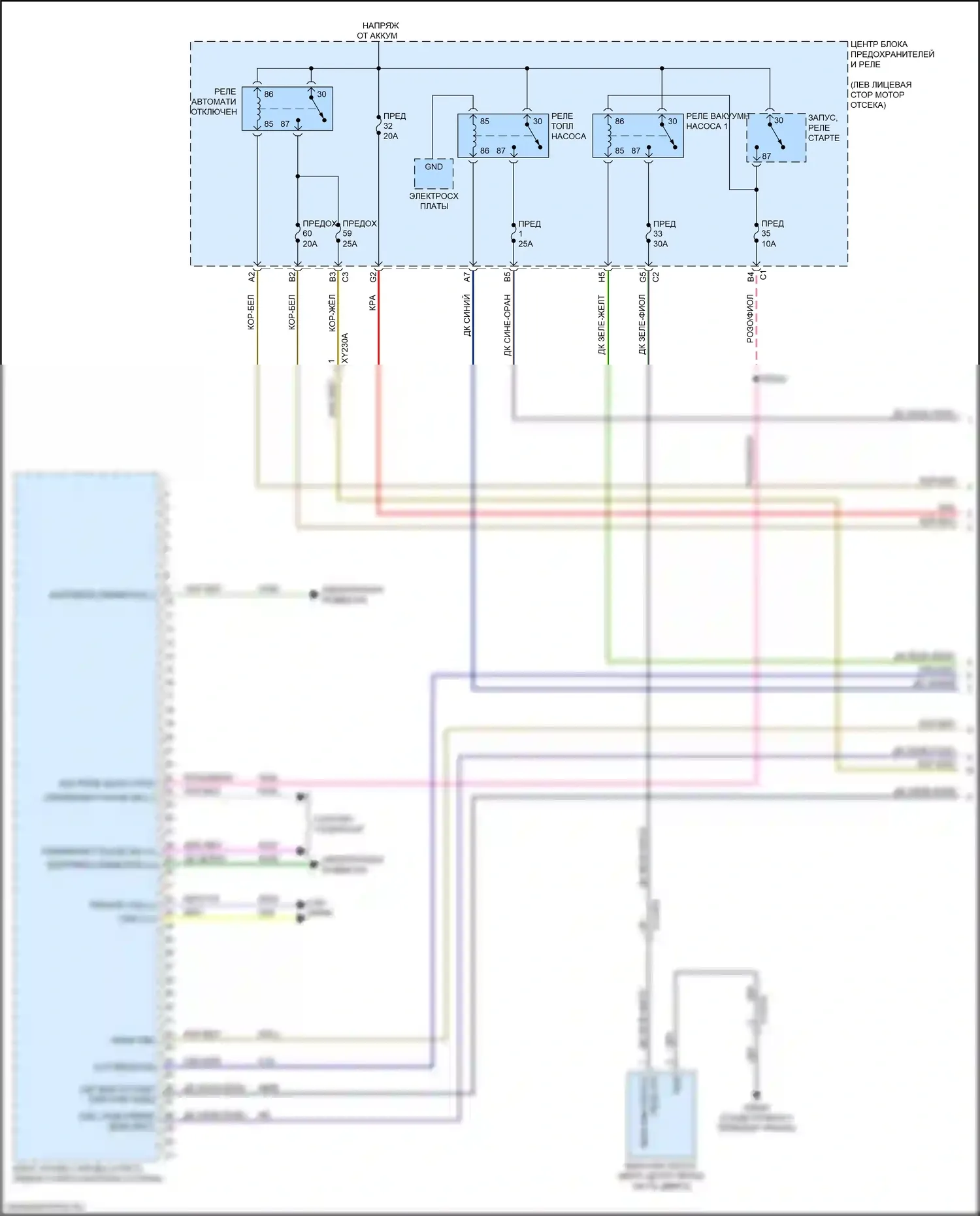 Ram Dodge V (2018-2024): Электросхема двигателя 3.6л гибрид (1 из 6) 