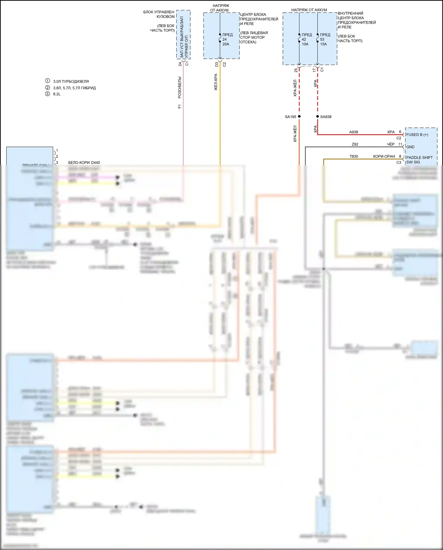 Ram Dodge V (2018-2024): Электросхема автоматической коробки передач 