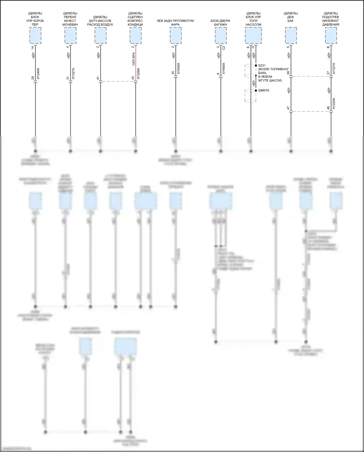 Ram Dodge V (2018-2024): Электросхема разводки массы (2 из 7) 