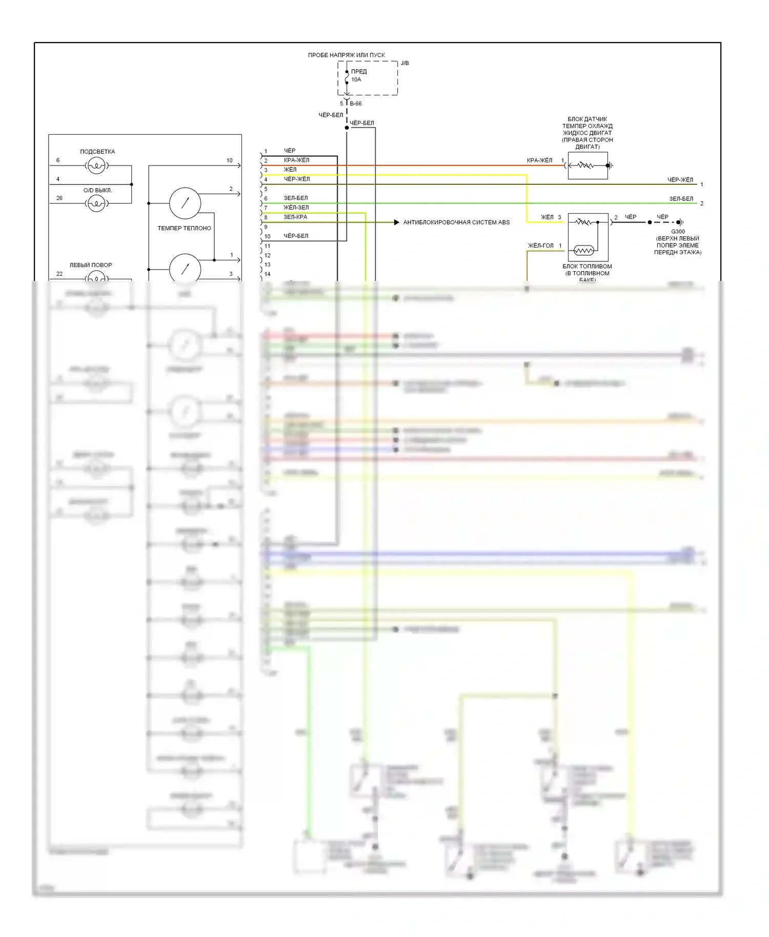 Talon Eagle II (1994-1999): 2.0л, электросхема приборной панели (1 из 2) 