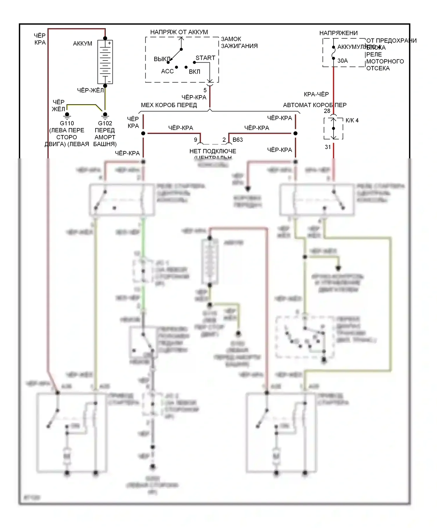 Talon Eagle II (1994-1999): 2.0л, электросхема стартера, без сигнализации 