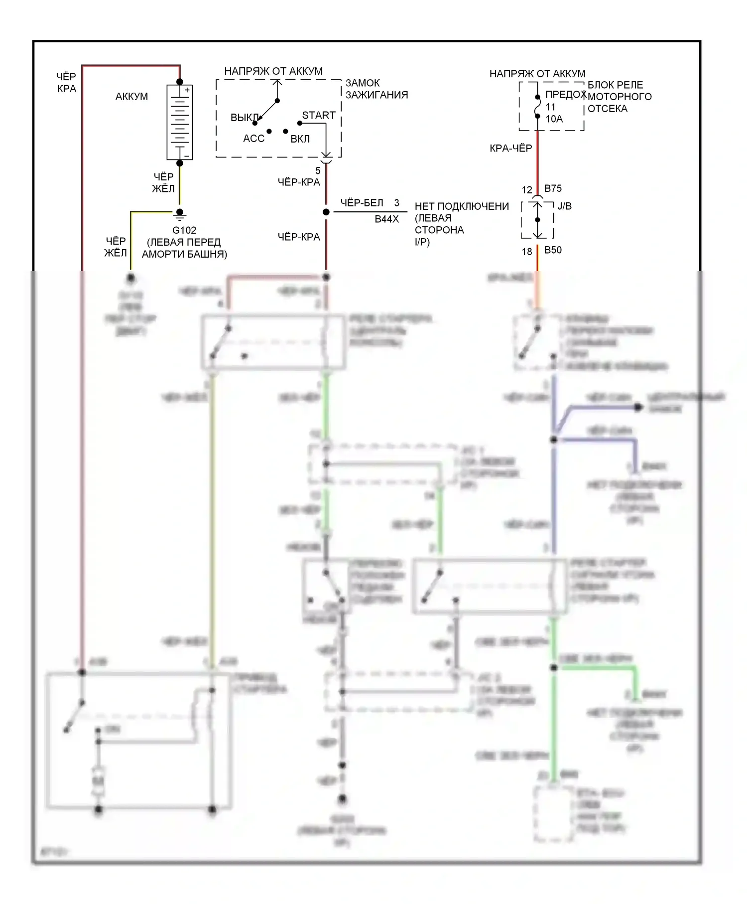 Talon Eagle II (1994-1999): 2.0л, электросхема стартера, с механической коробкой передач и сигнализаций 
