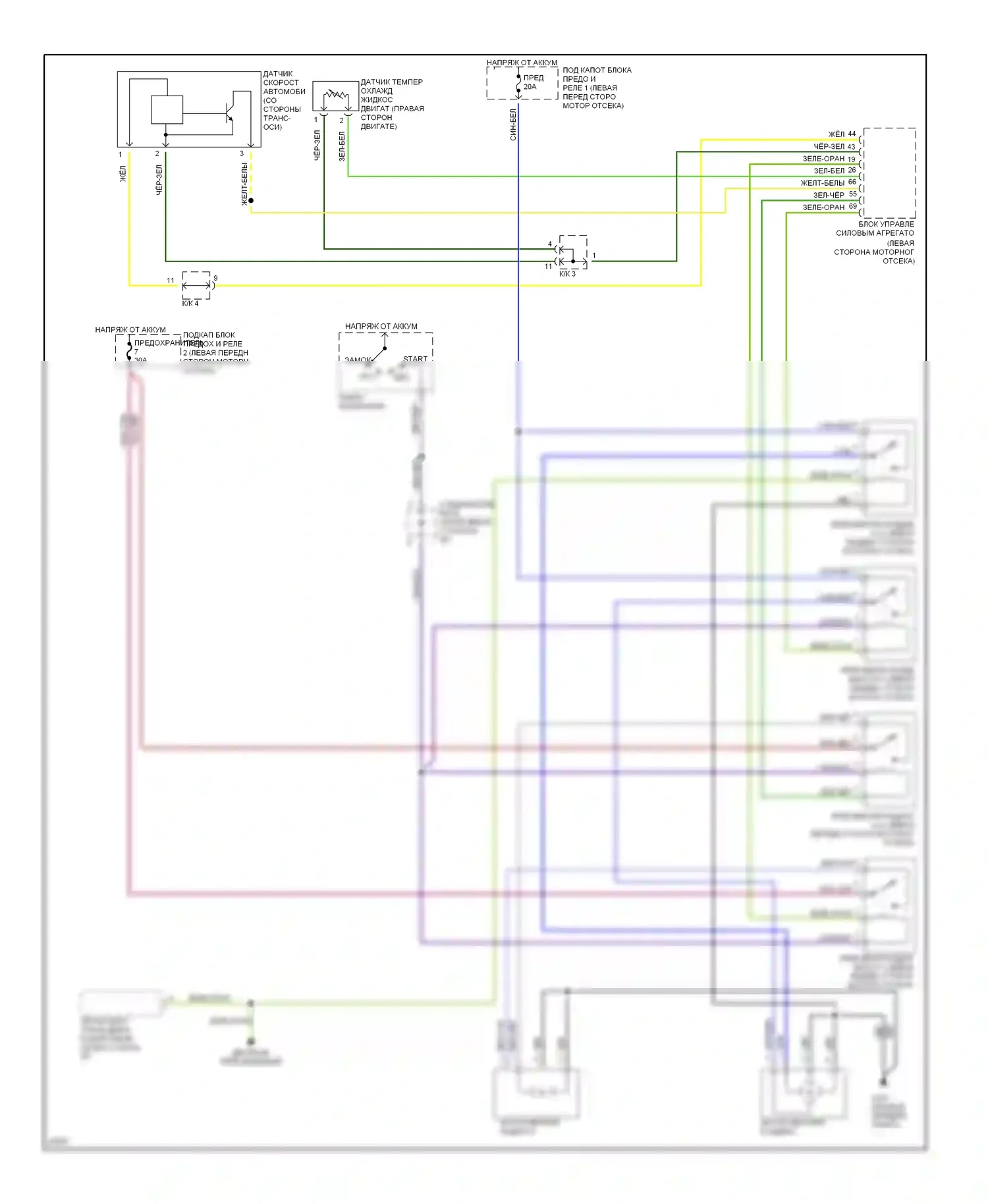 Talon Eagle II (1994-1999): 2.0л, электросхема вентилятора охлаждения, механическая коробка передач 