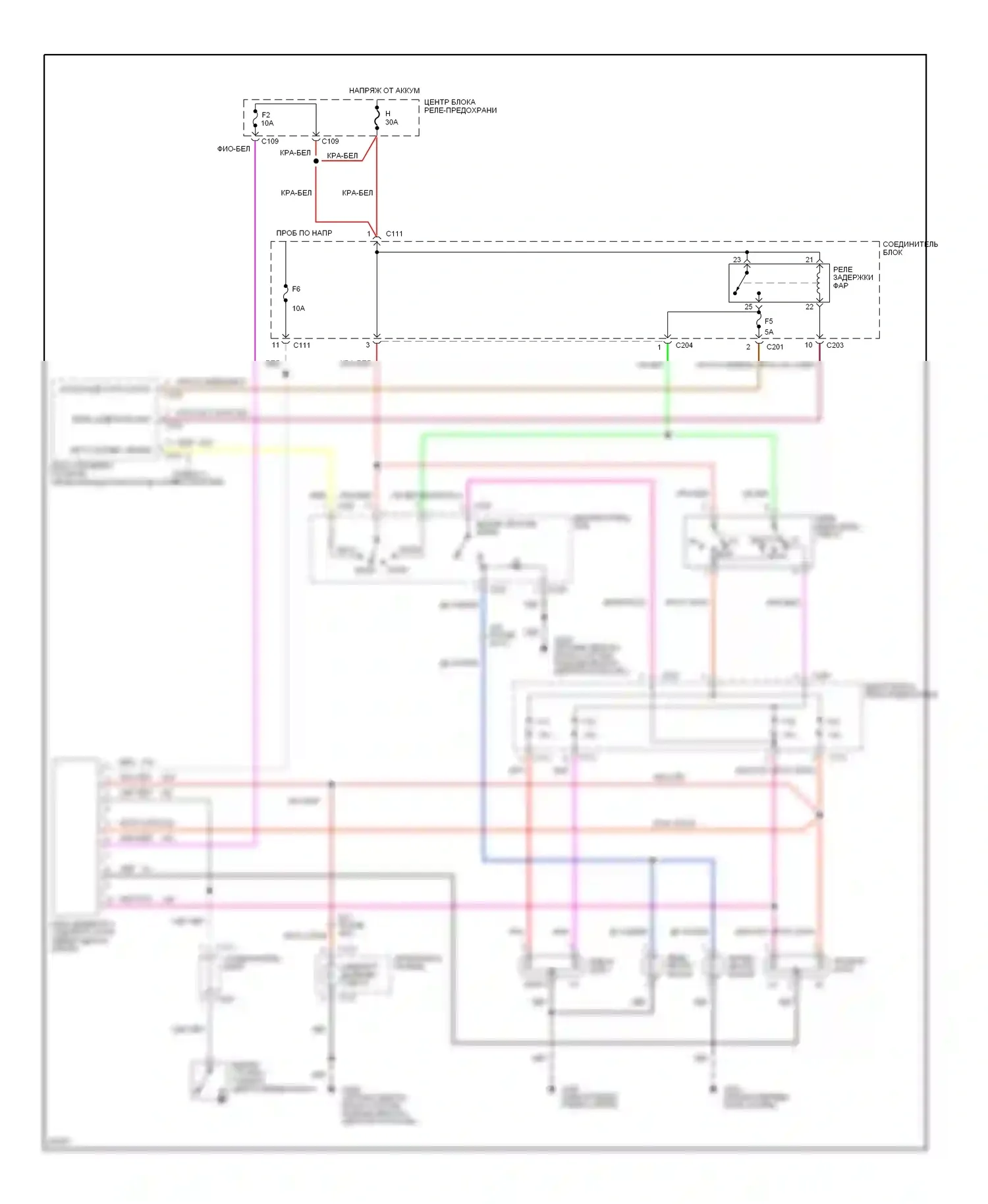 Vision Eagle I (1992-1997): Электросхема фар/противотуманных фар, с дрелью 