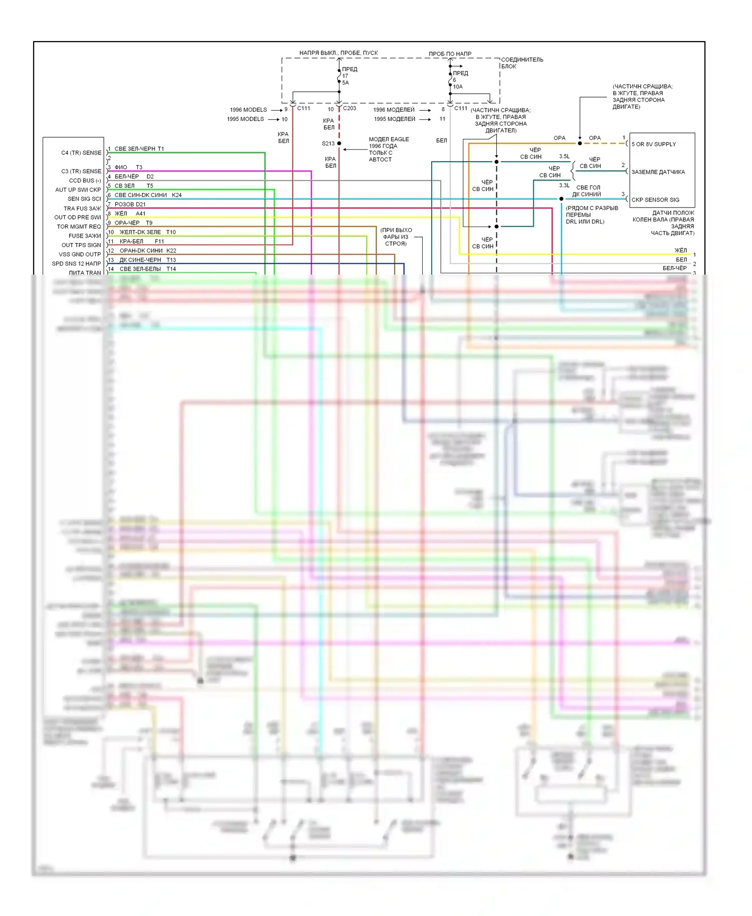 Vision Eagle I (1992-1997): Электросхема коробки передач (1 из 2) 