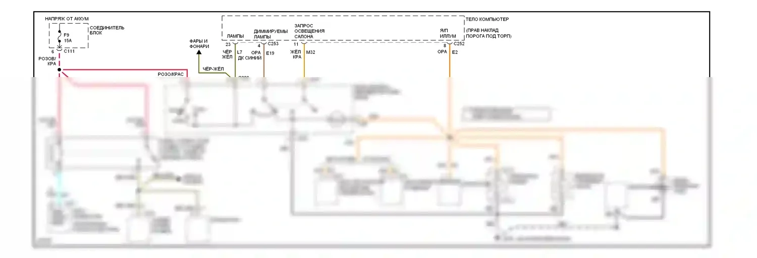 Vision Eagle I (1992-1997): Электросхема внутреннего освещения (2 из 2) 
