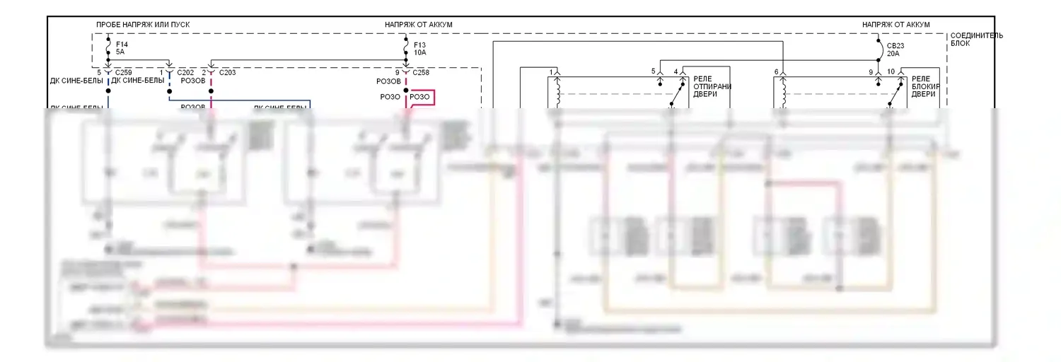 Vision Eagle I (1992-1997): Электросхема замка двери 