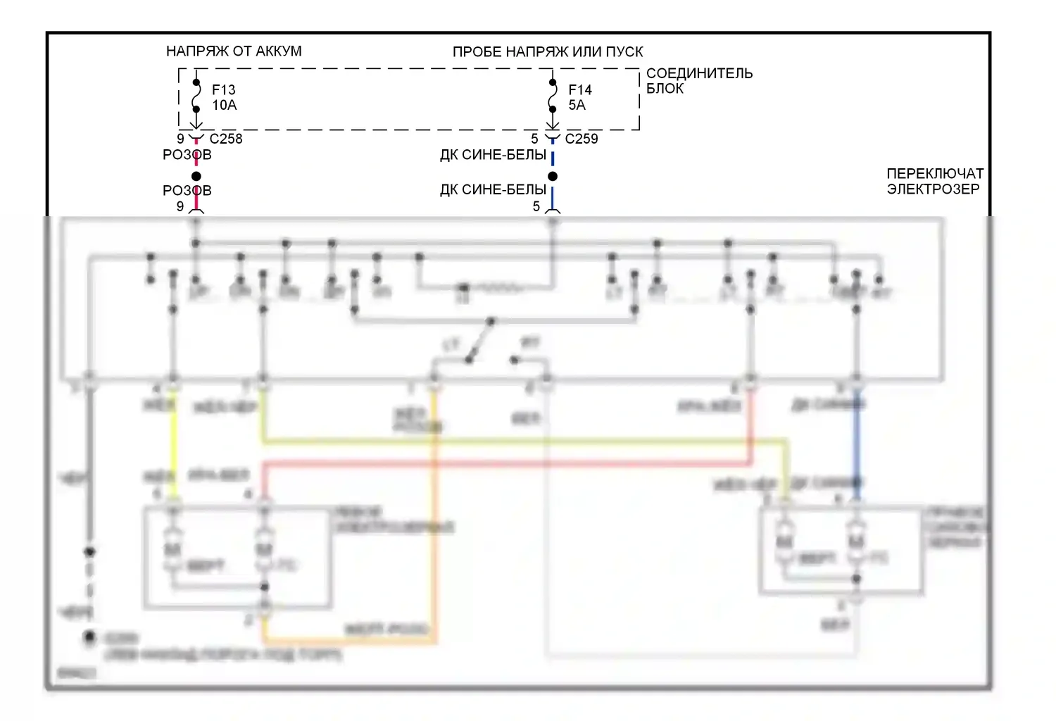 Vision Eagle I (1992-1997): Электросхема силового зеркала 