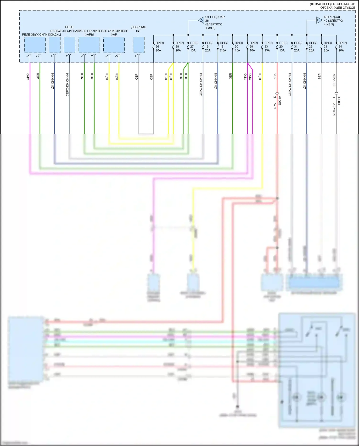 124 Spider FIAT I (2016-2020): Электросхема блока предохранителей реле (3 из 5) 