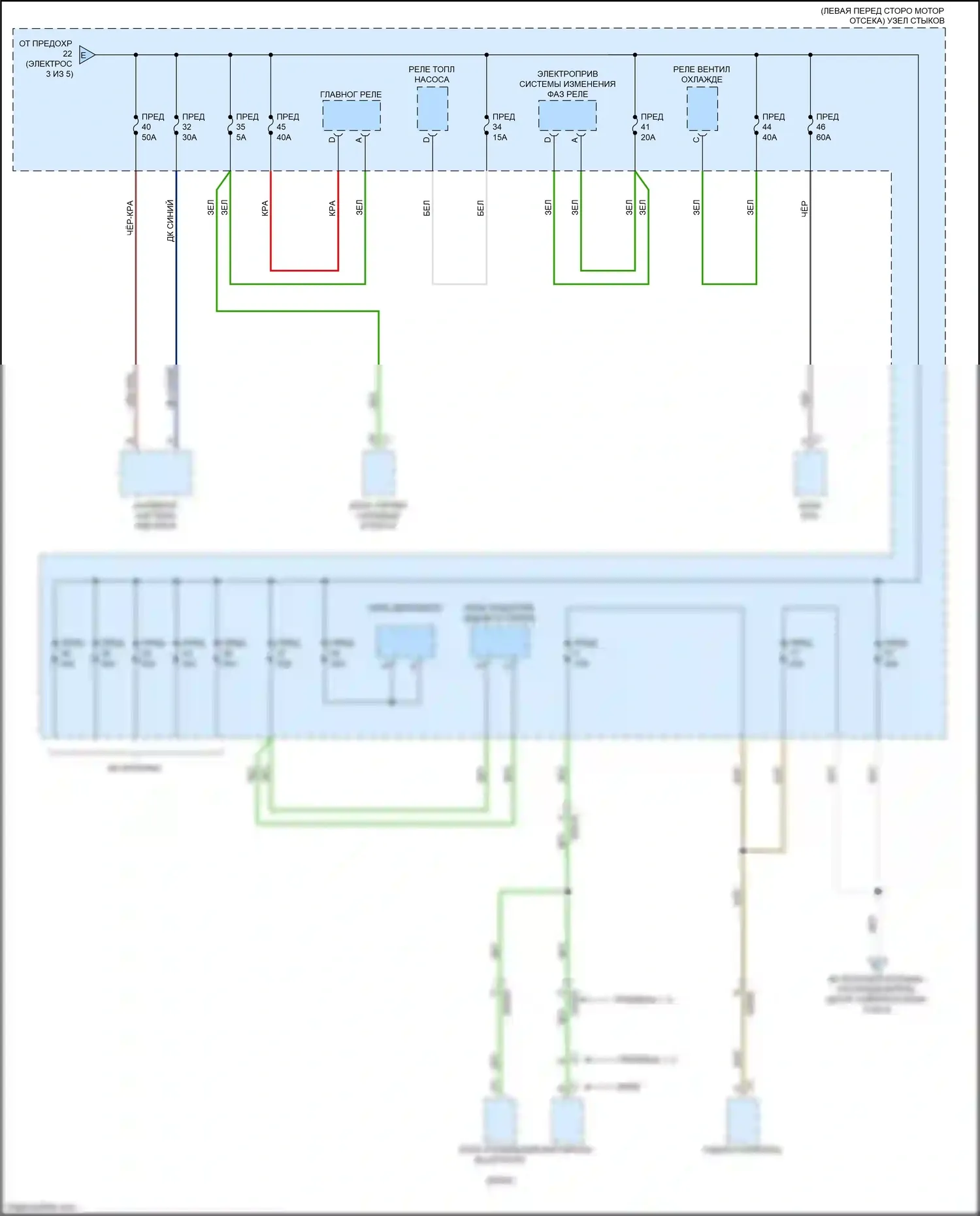 124 Spider FIAT I (2016-2020): Электросхема блока предохранителей реле (4 из 5) 