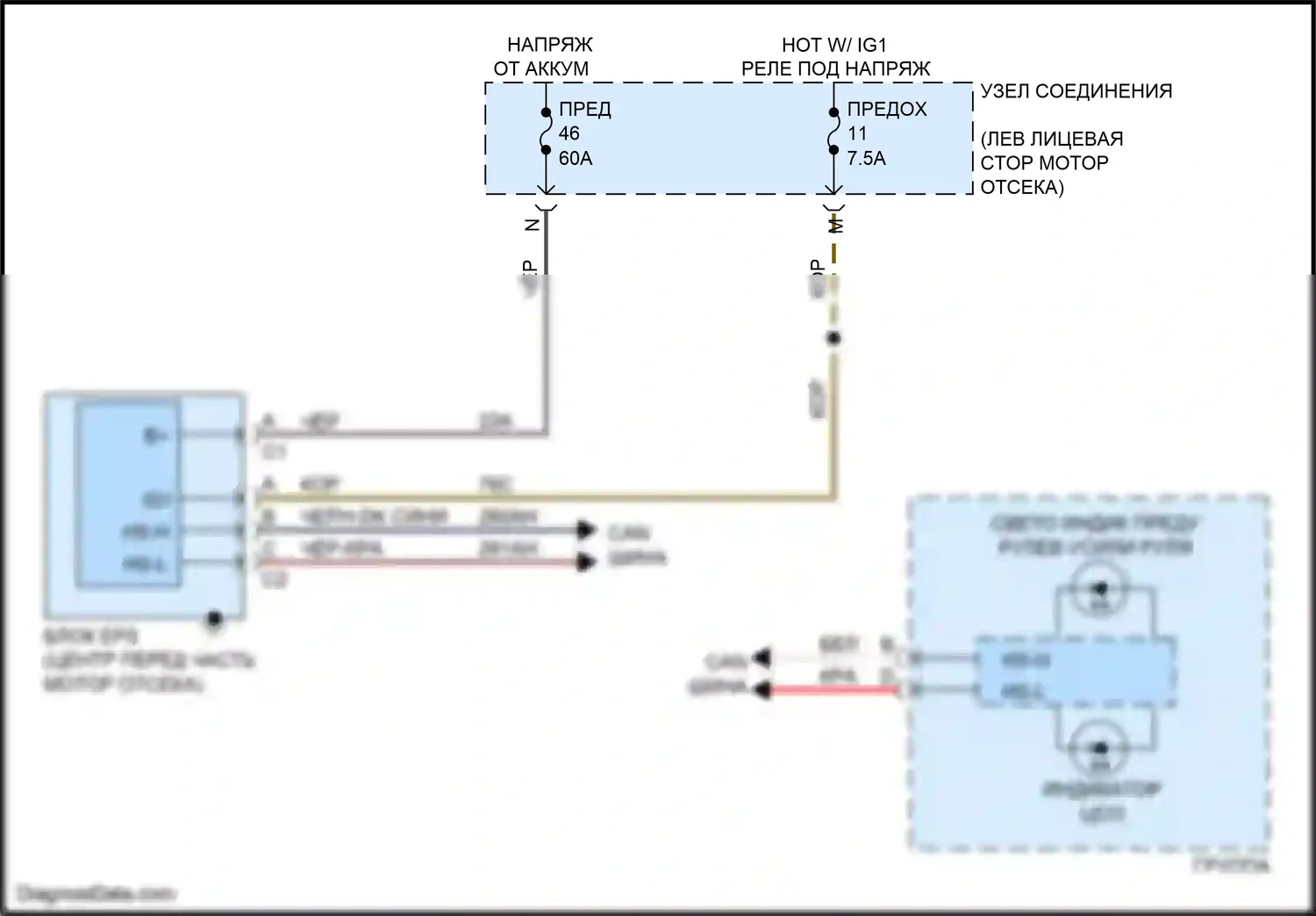 124 Spider FIAT I (2016-2020): Электросхема электроусилителя руля 