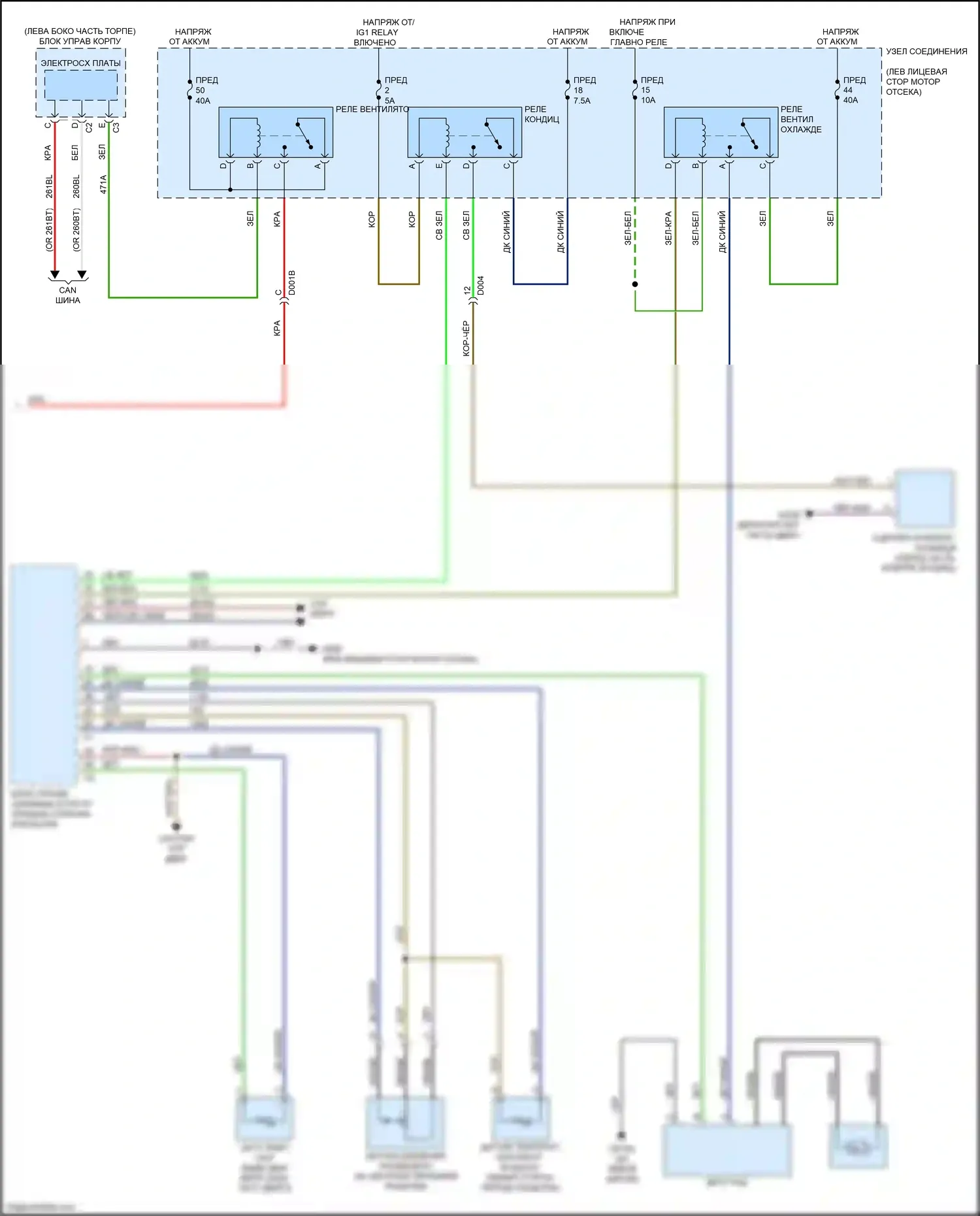 124 Spider FIAT I (2016-2020): Электросхема ручного кондиционера (2 из 2) 