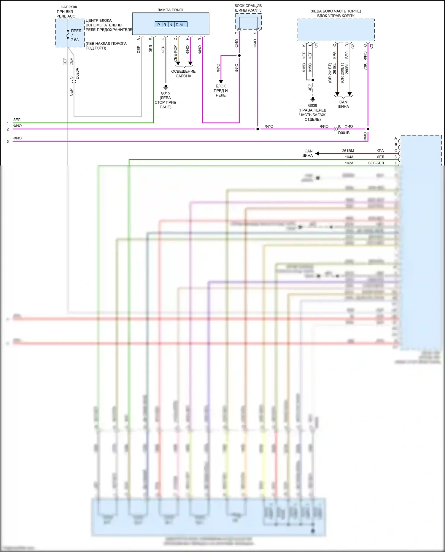 124 Spider FIAT I (2016-2020): Электросхема коробки передач (2 из 2) 
