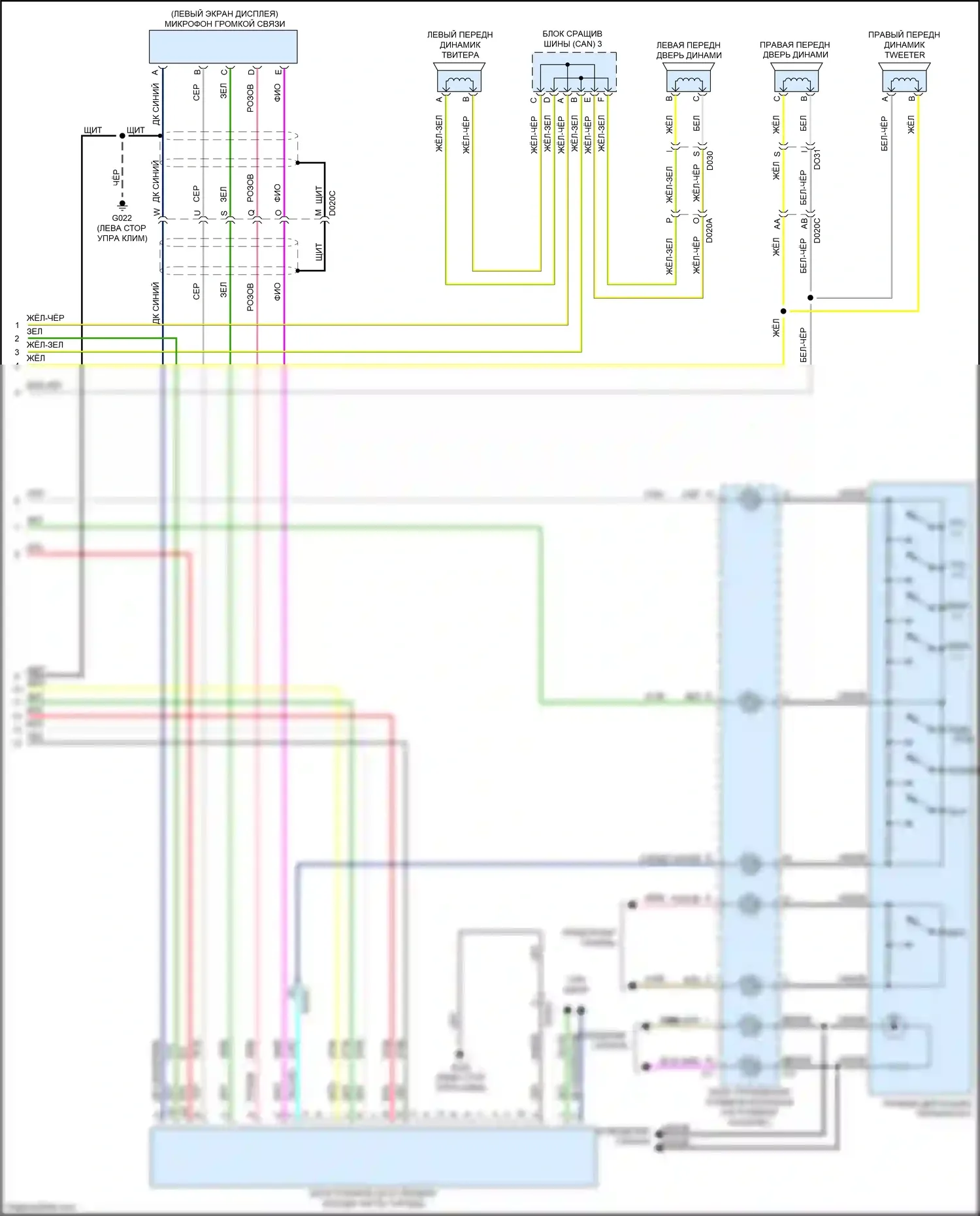 124 Spider FIAT I (2016-2020): Электросхема магнитолы, база (2 из 2) 