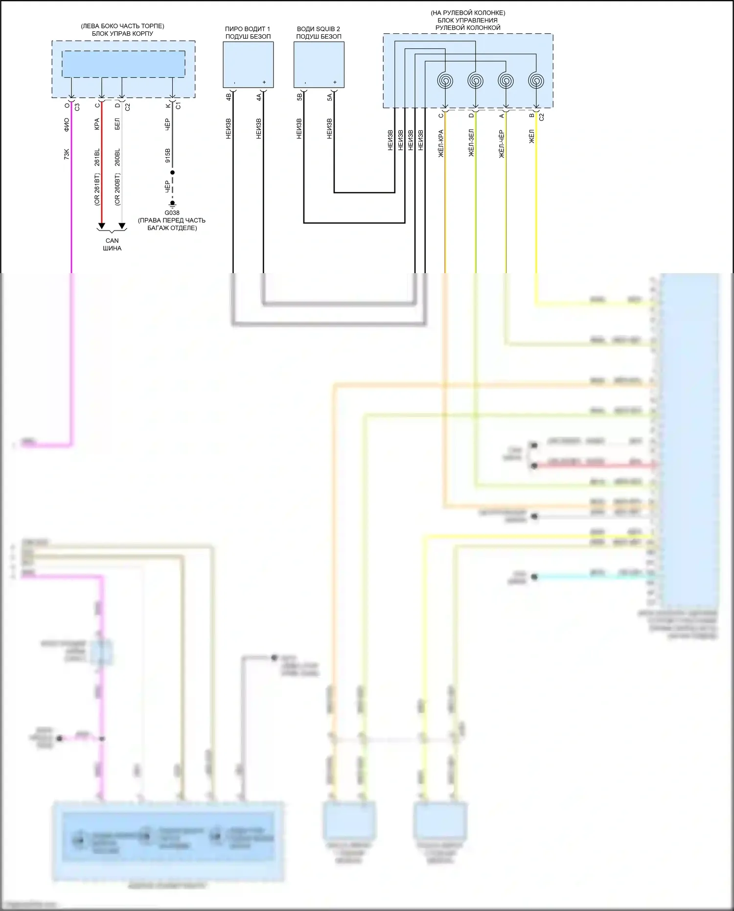 124 Spider FIAT I (2016-2020): Электросхема подушек безопасности (3 из 3) 