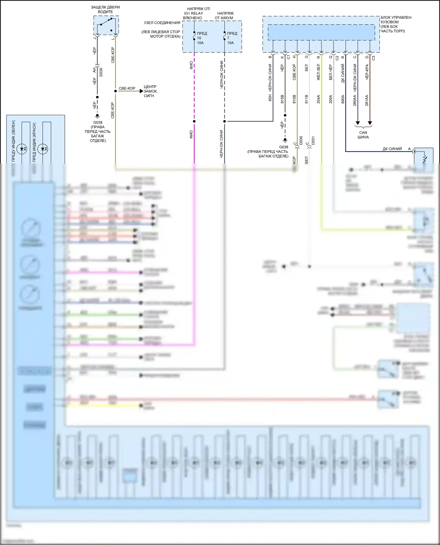124 Spider FIAT I (2016-2020): Электросхема приборной панели 