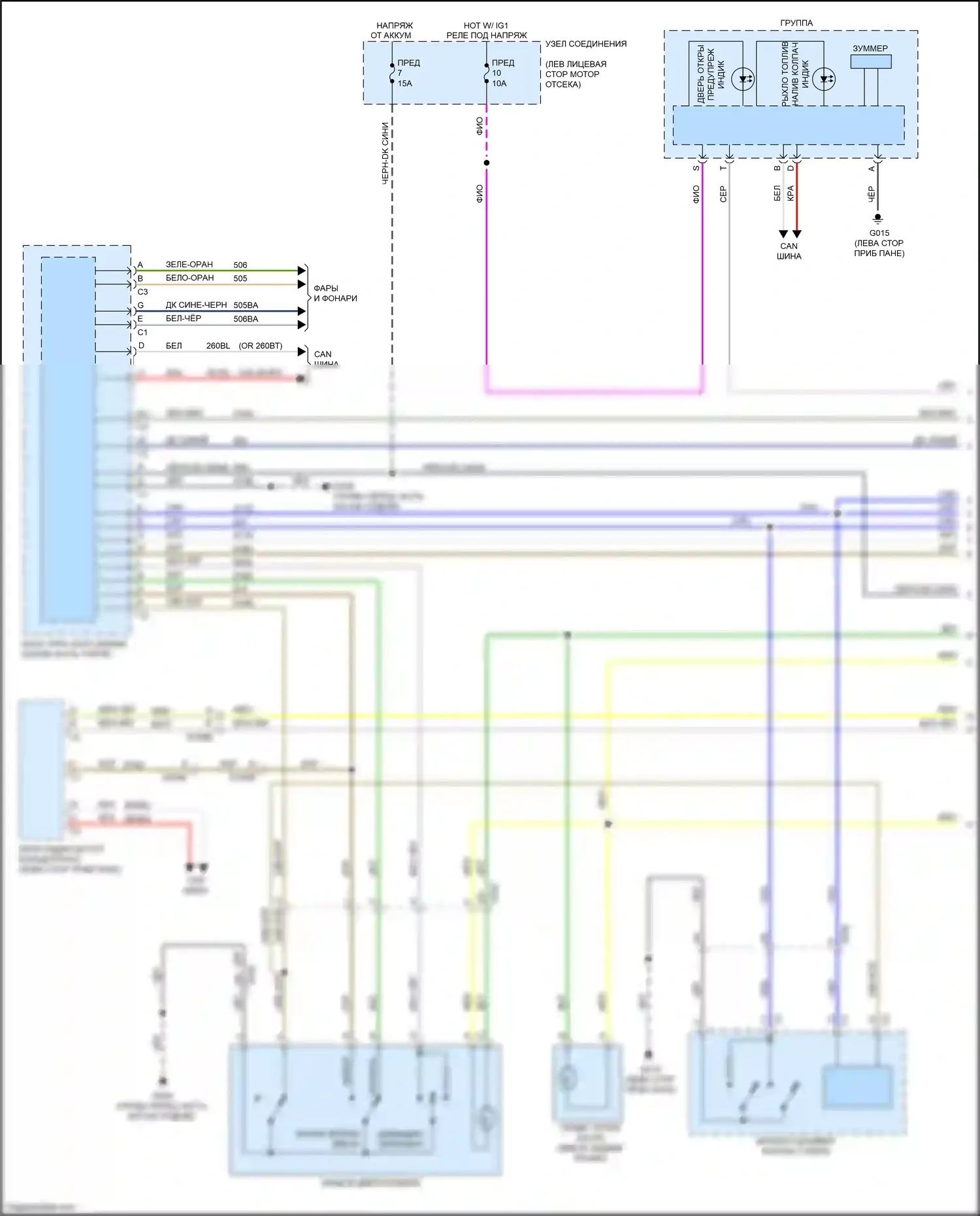 124 Spider FIAT I (2016-2020): Электросхема защиты от взлома, базовая (1 из 2) 