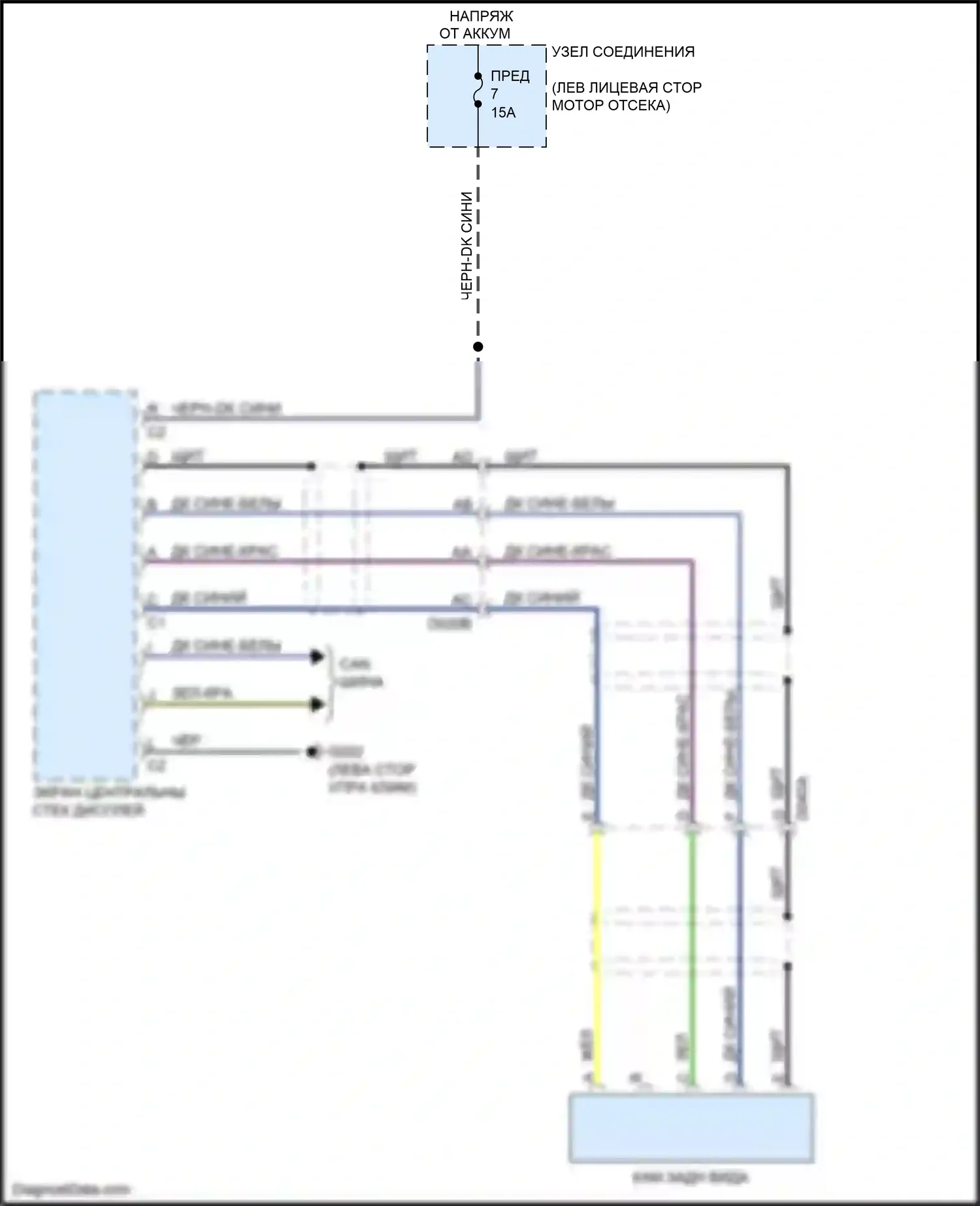 124 Spider FIAT I (2016-2020): Электросхема задней камеры 