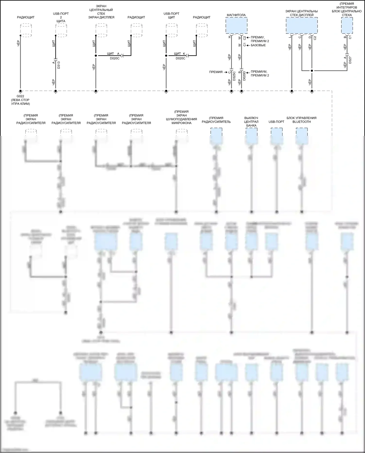 124 Spider FIAT I (2016-2020): Электросхема точек подключения масс (1 из 3) 