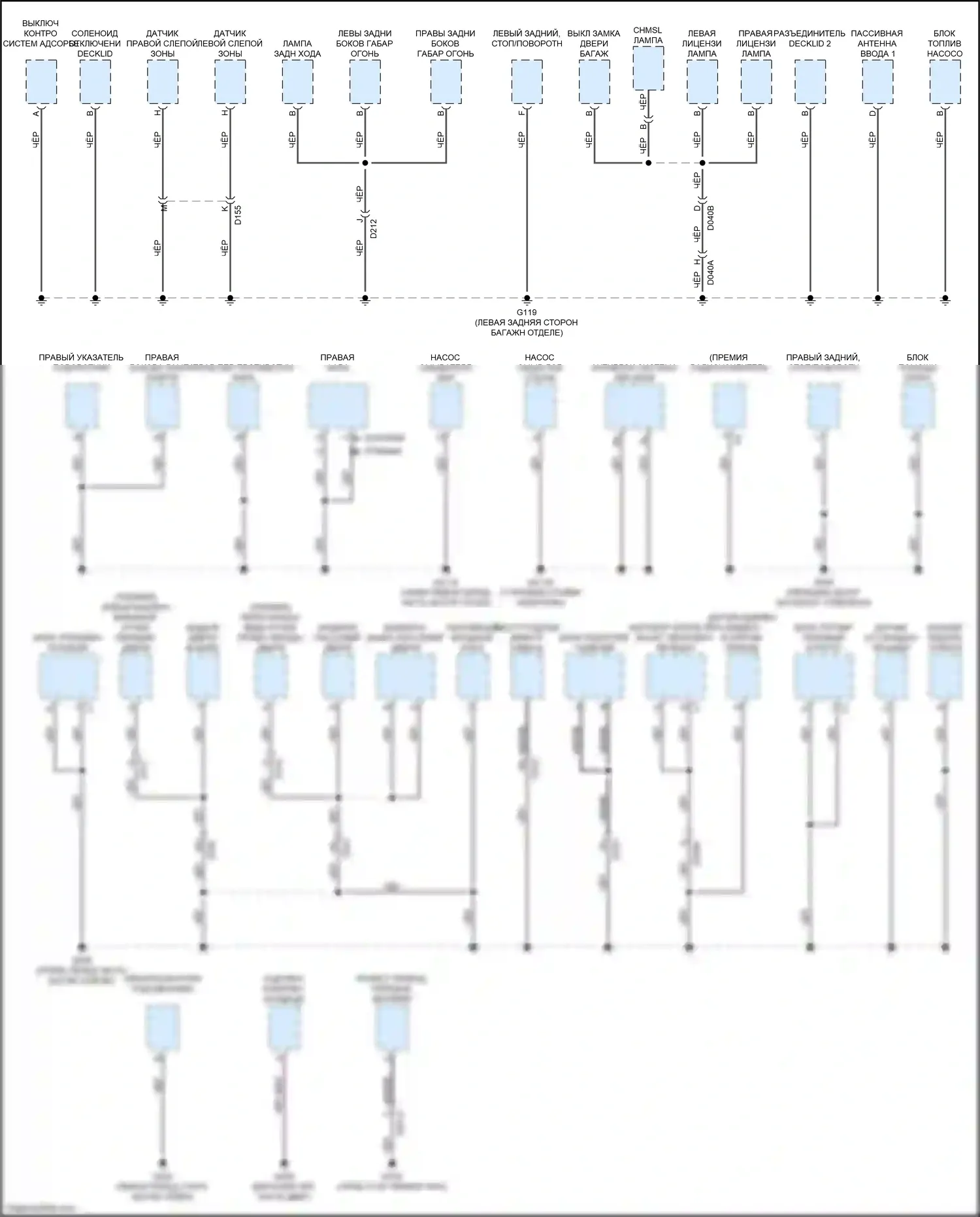 124 Spider FIAT I (2016-2020): Электросхема точек подключения масс (2 из 3) 