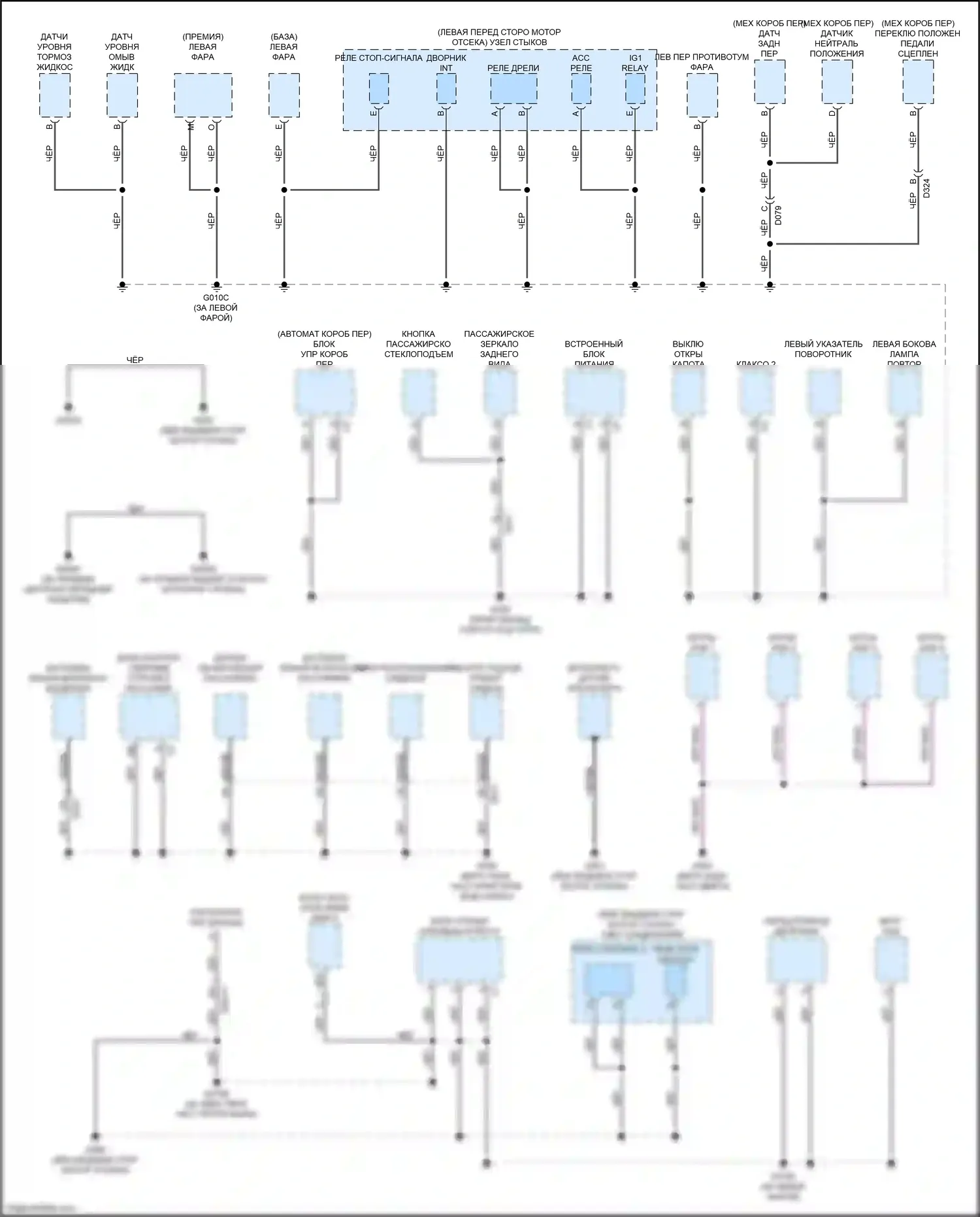 124 Spider FIAT I (2016-2020): Электросхема точек подключения масс (3 из 3) 