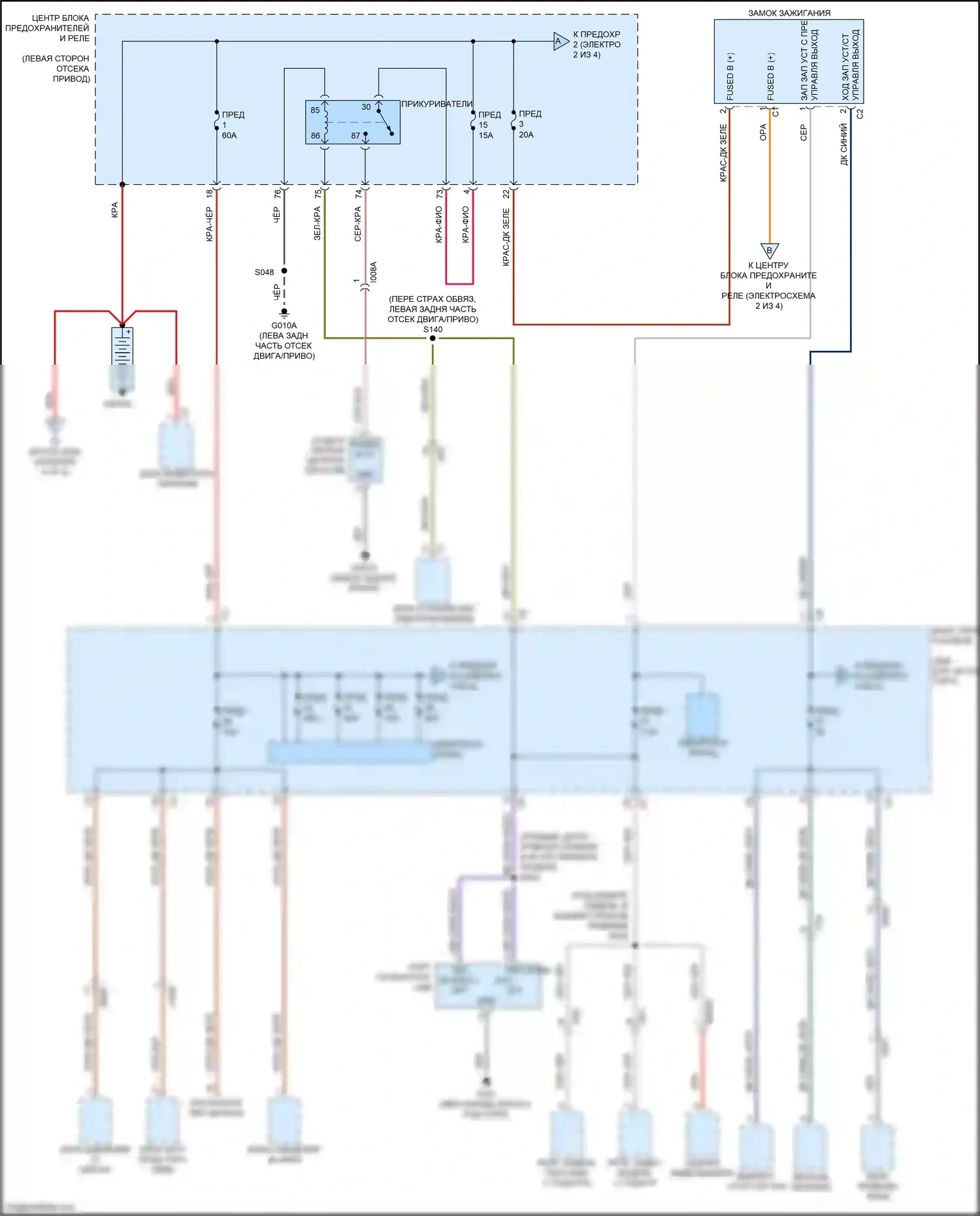 500 FIAT II рестайлинг (2015-2024): Электросхема блока предохранителей реле, электрическая (1 из 4) 