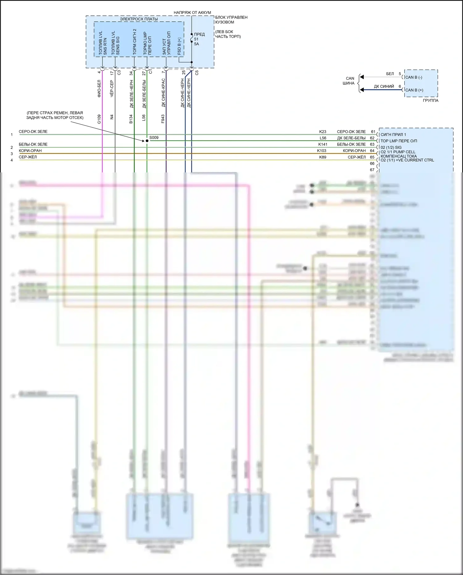 500 FIAT II рестайлинг (2015-2024): Электросхема двигателя 1.4л турбо (5 из 5) 