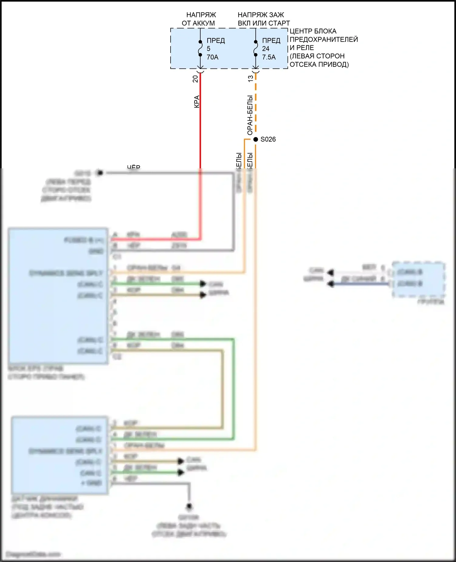 500 FIAT II рестайлинг (2015-2024): Электросхема электроусилителя руля, кроме электрического 