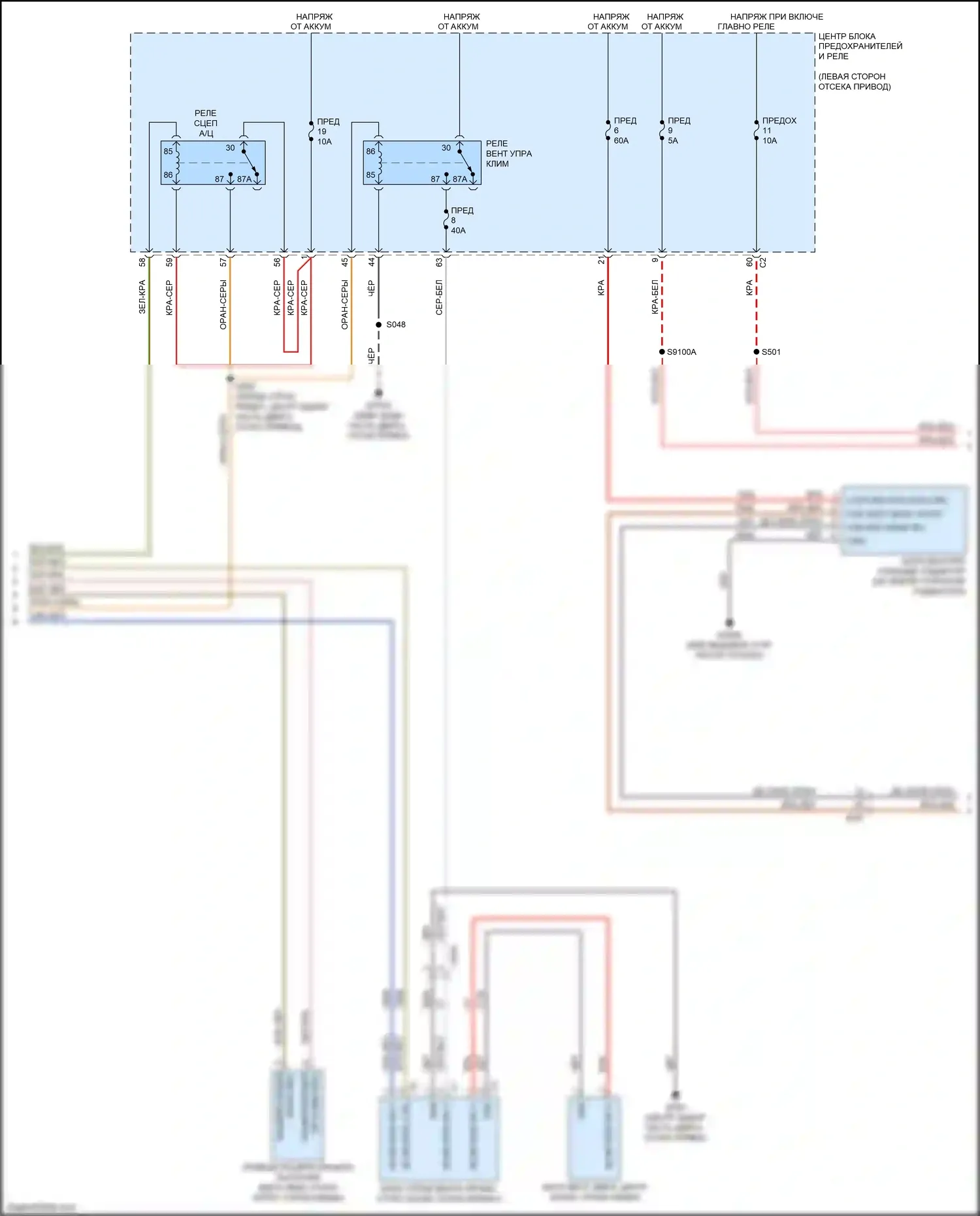 500 FIAT II рестайлинг (2015-2024): Электросхема климат контроля, электрическая (2 из 3) 