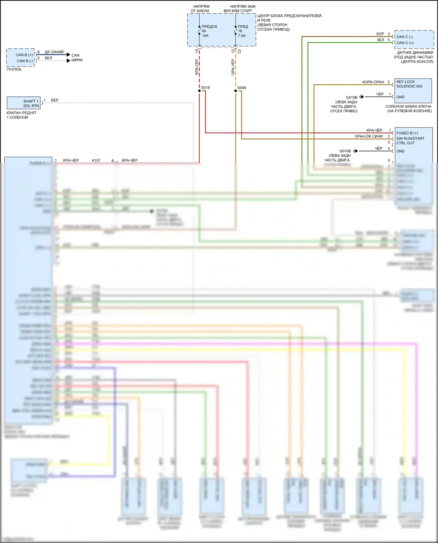 500 FIAT II рестайлинг (2015-2024): Электросхема коробки передач, кроме электрической 