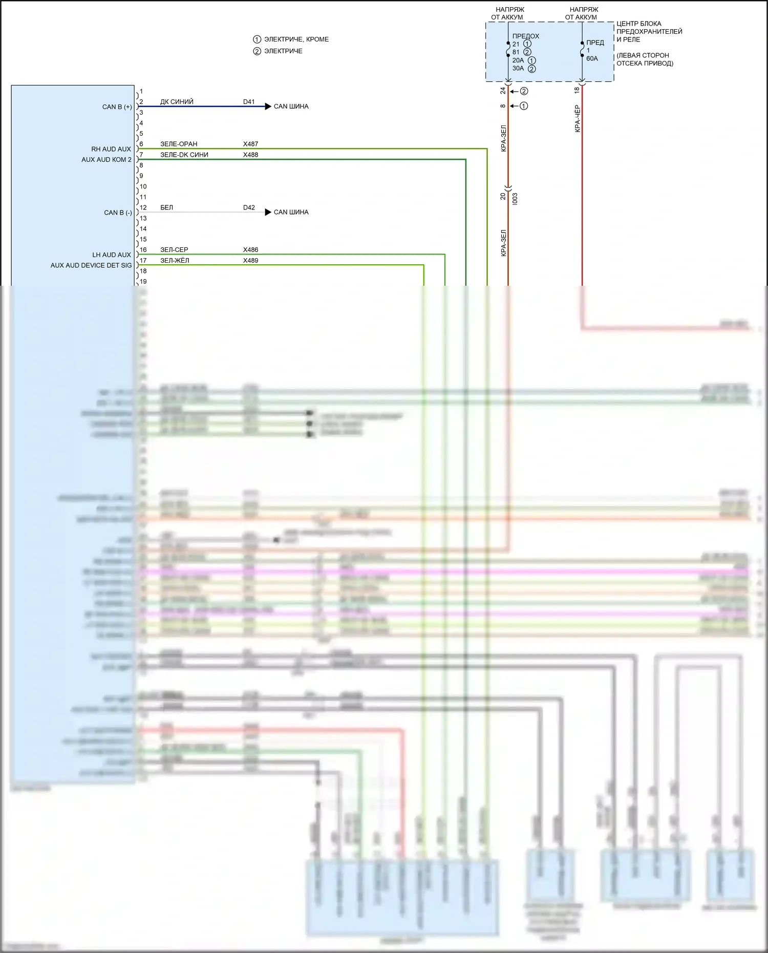500 FIAT II рестайлинг (2015-2024): Электросхема магнитолы (1 из 3) 