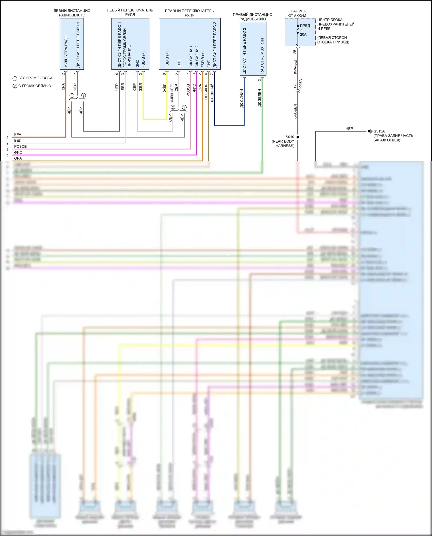 500 FIAT II рестайлинг (2015-2024): Электросхема магнитолы (3 из 3) 