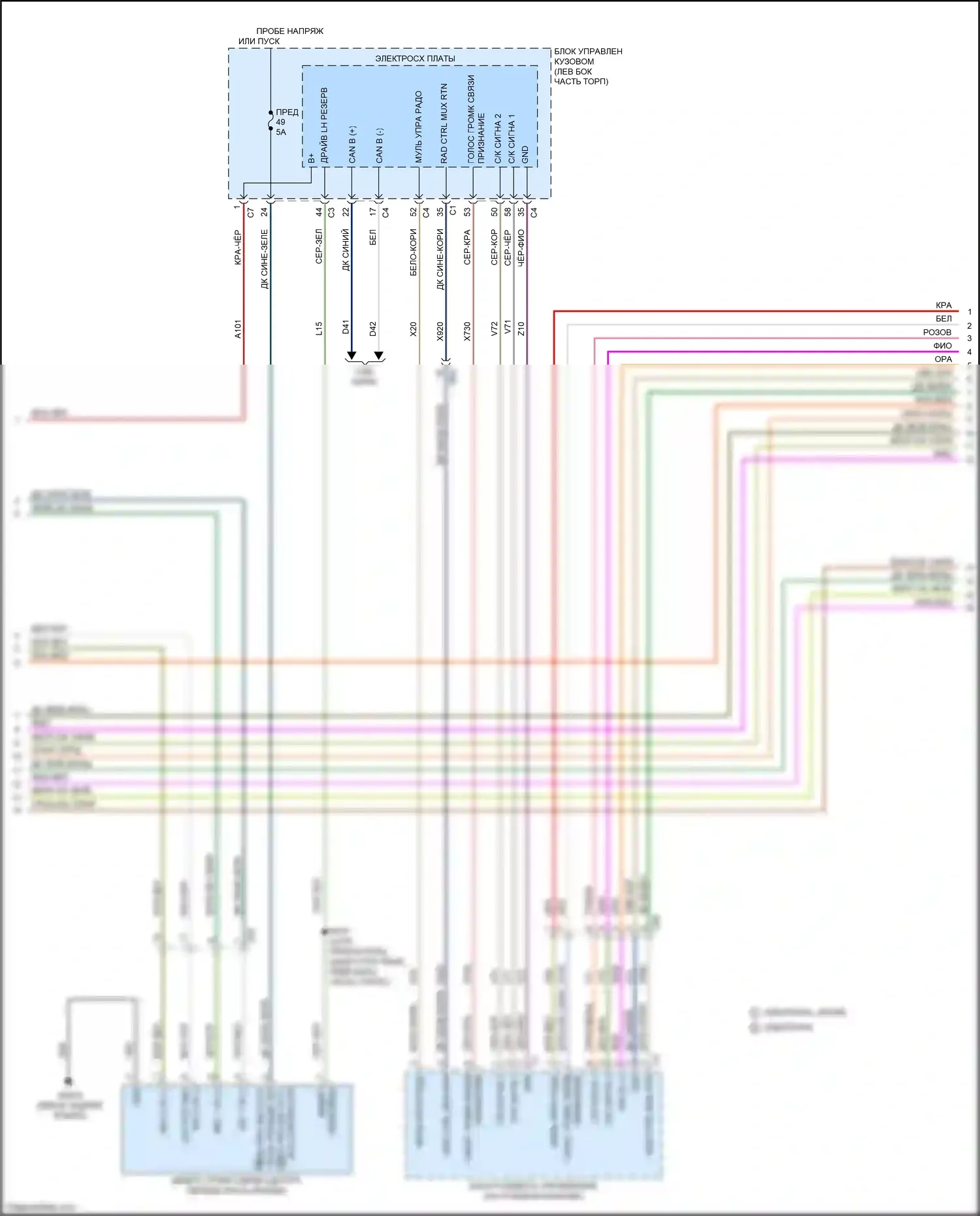 500 FIAT II рестайлинг (2015-2024): Электросхема навигации (2 из 3) 