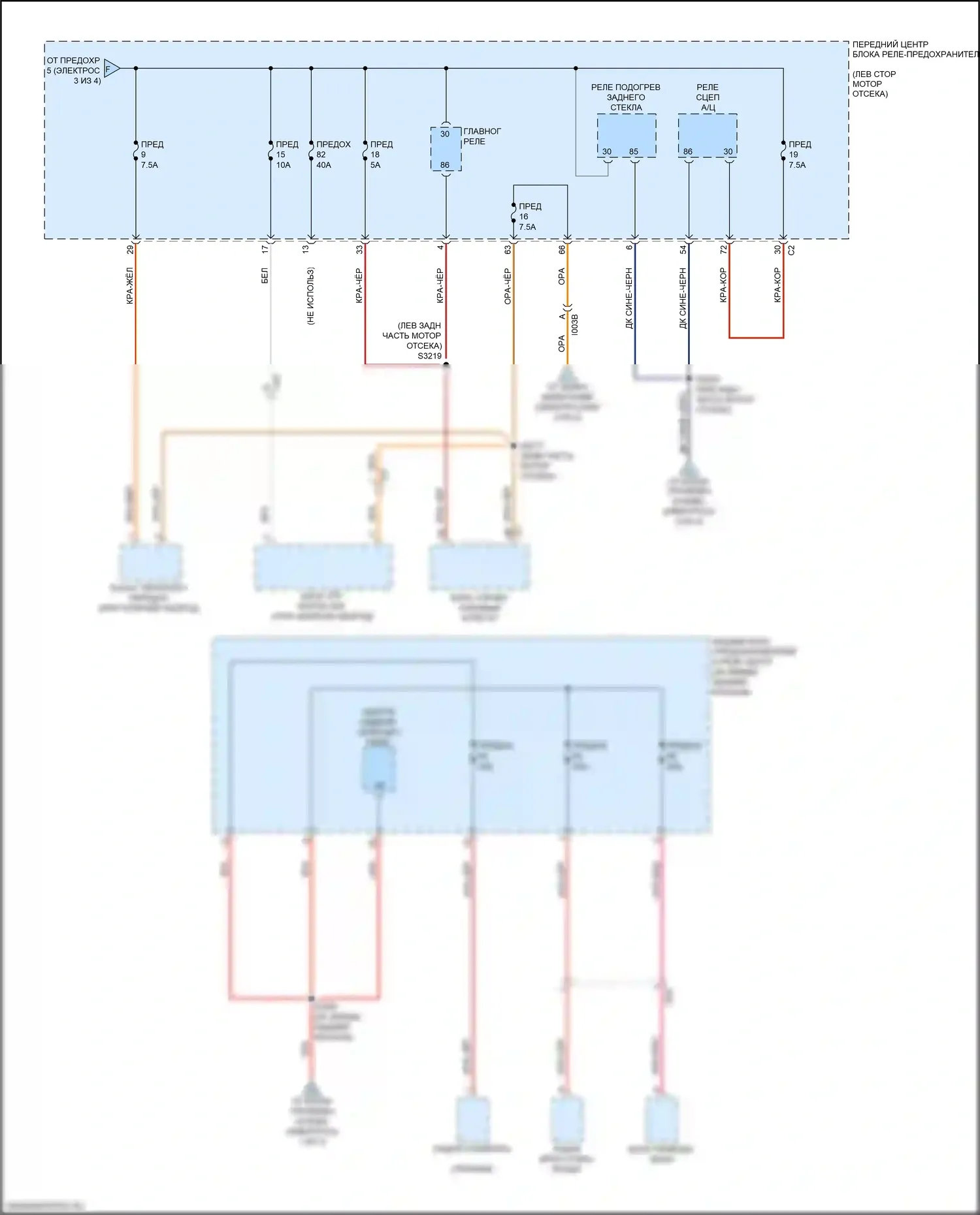 500L FIAT I рестайлинг (2017-2024): Электросхема блока предохранителей реле (4 из 4) 