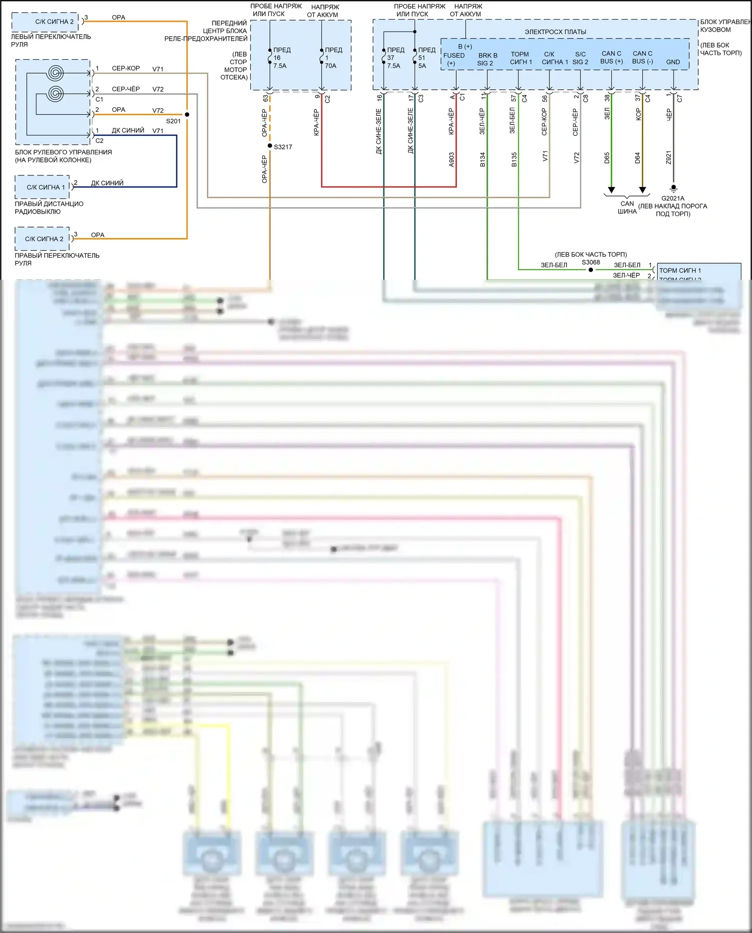 500L FIAT I рестайлинг (2017-2024): Электросхема круиз-контроля 