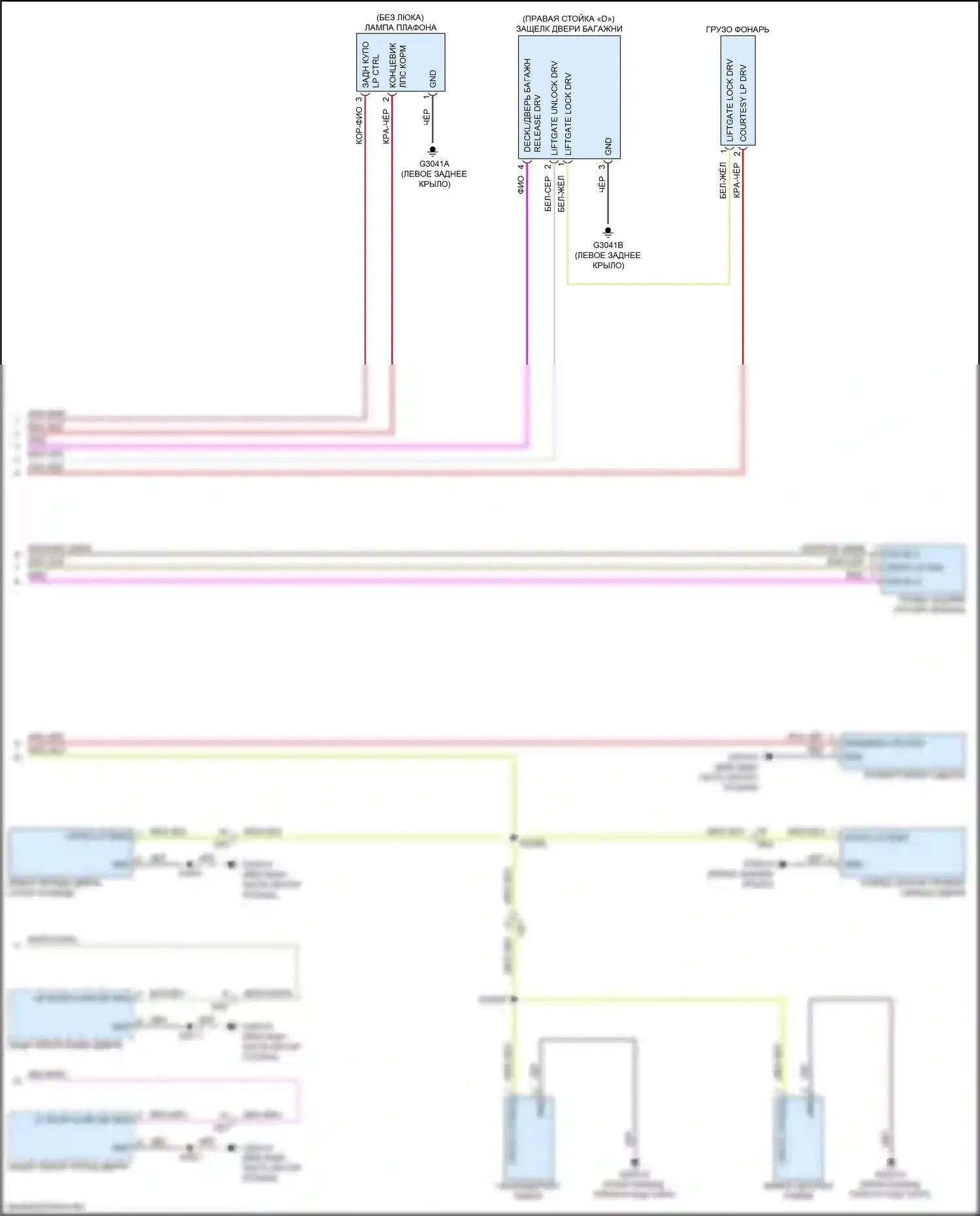 500L FIAT I рестайлинг (2017-2024): Электросхема освещения салона (2 из 2) 