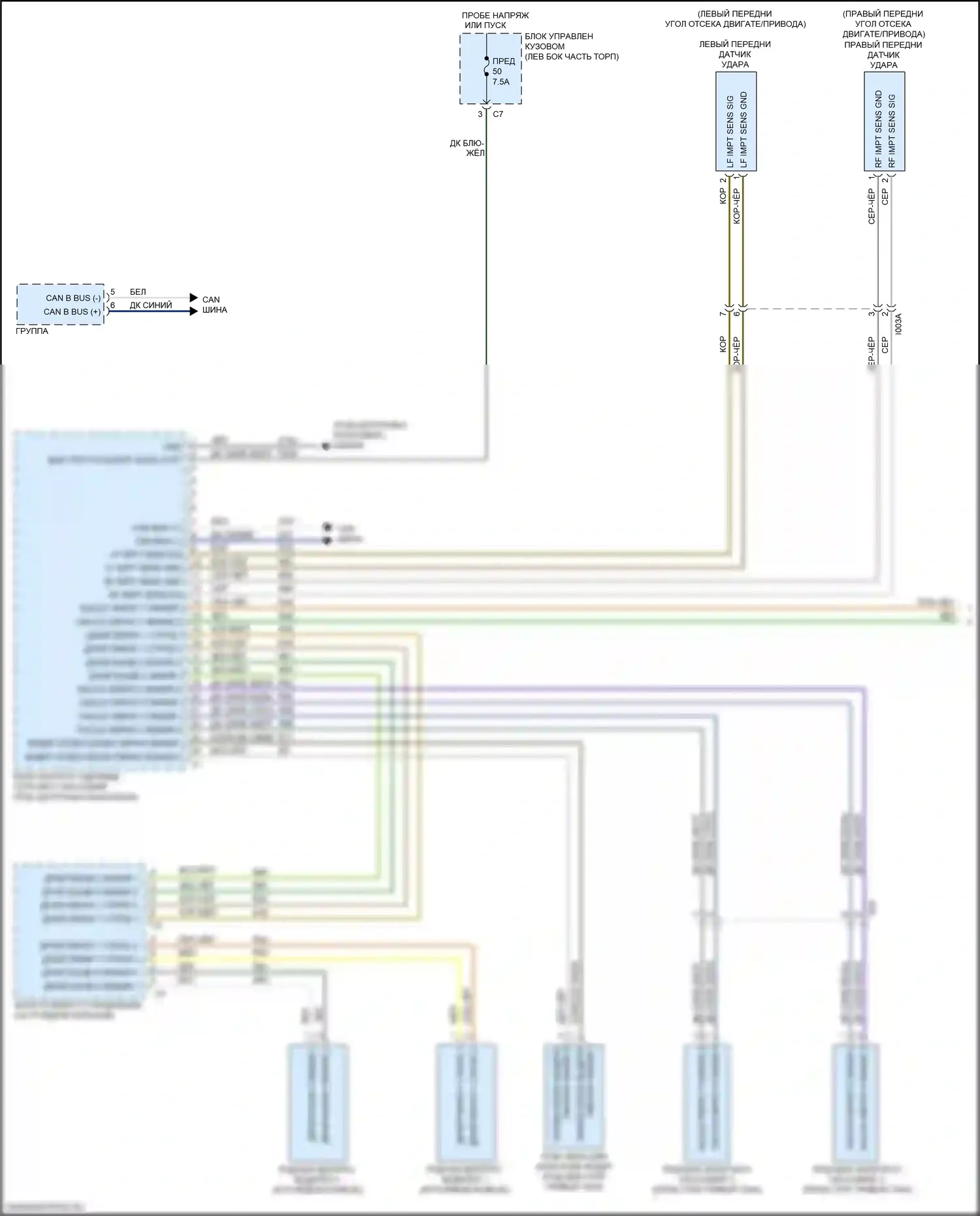 500L FIAT I рестайлинг (2017-2024): Электросхема подушек безопасности (1 из 3) 