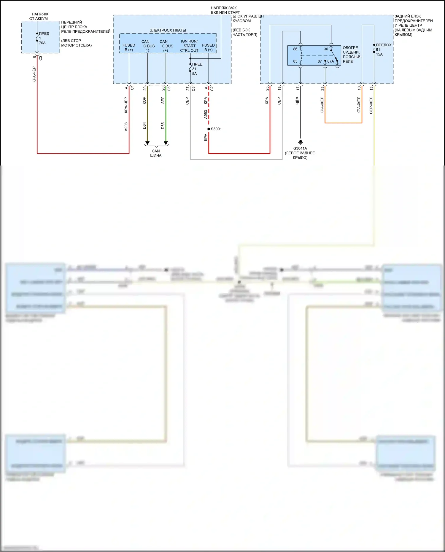 500L FIAT I рестайлинг (2017-2024): Поясничная электросхема 