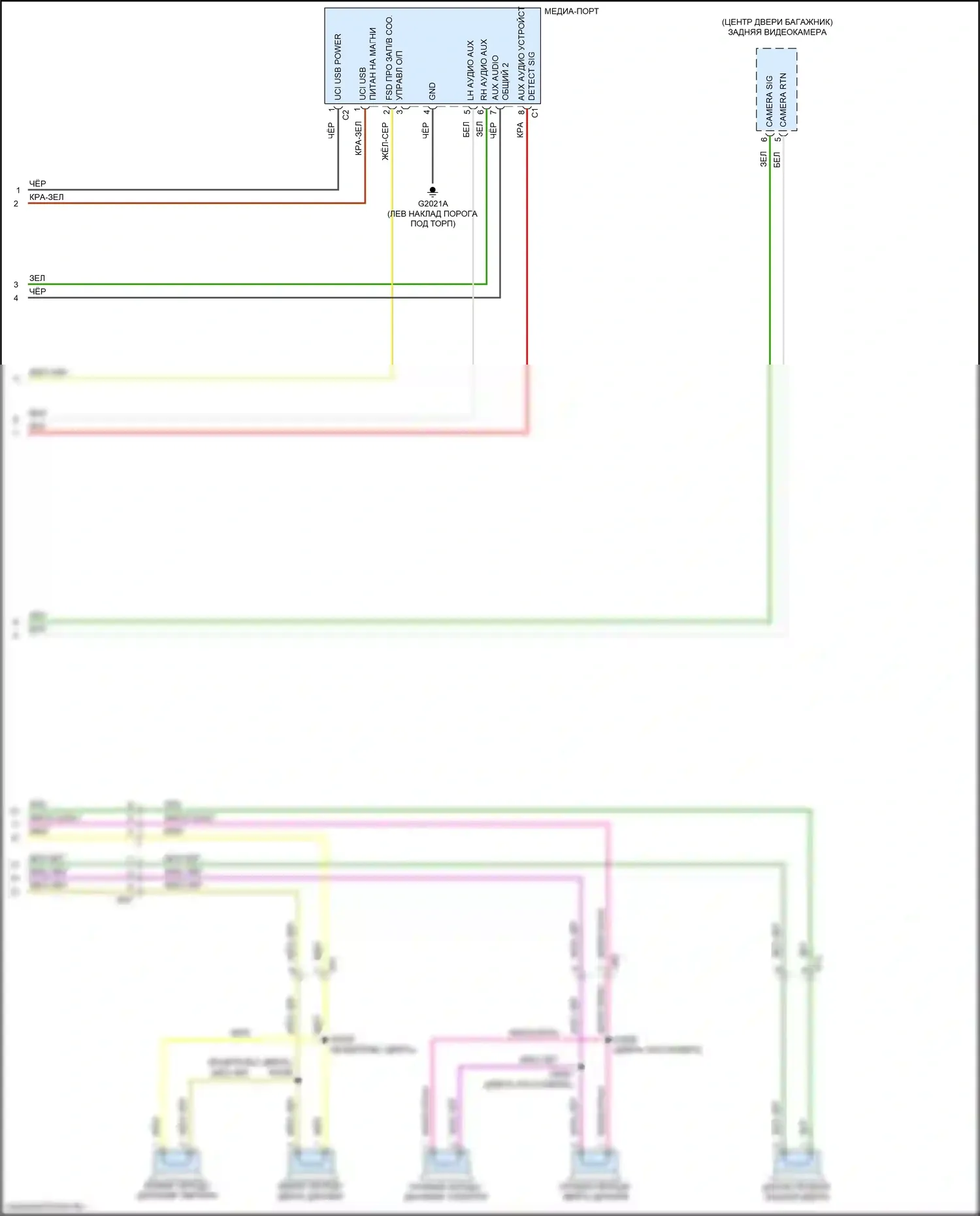 500L FIAT I рестайлинг (2017-2024): Электросхема навигации, база (2 из 2) 