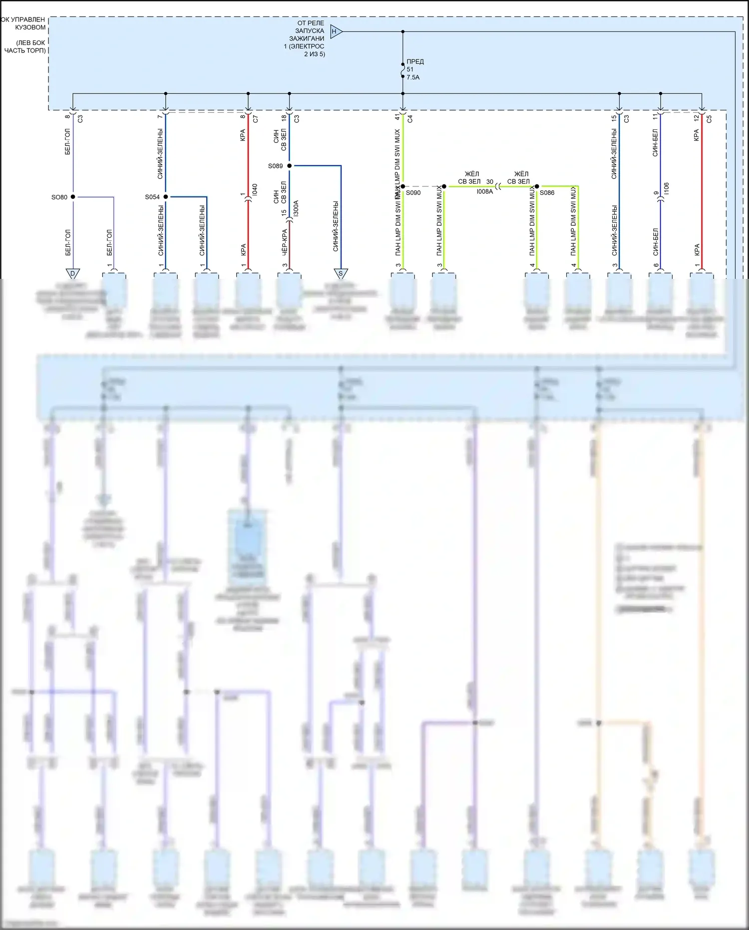 500X FIAT I (2014-2018): Электросхема блока предохранителей реле (3 из 5) 