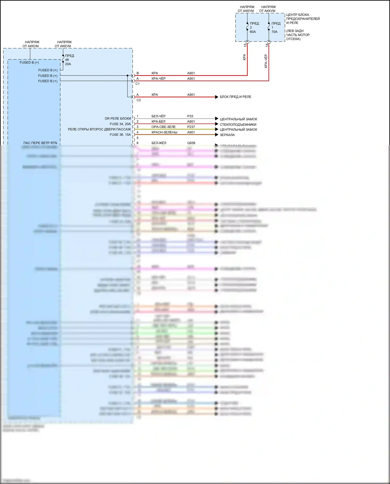 500X FIAT I (2014-2018): Электросхема блоков управления кузовом (1 из 3) 