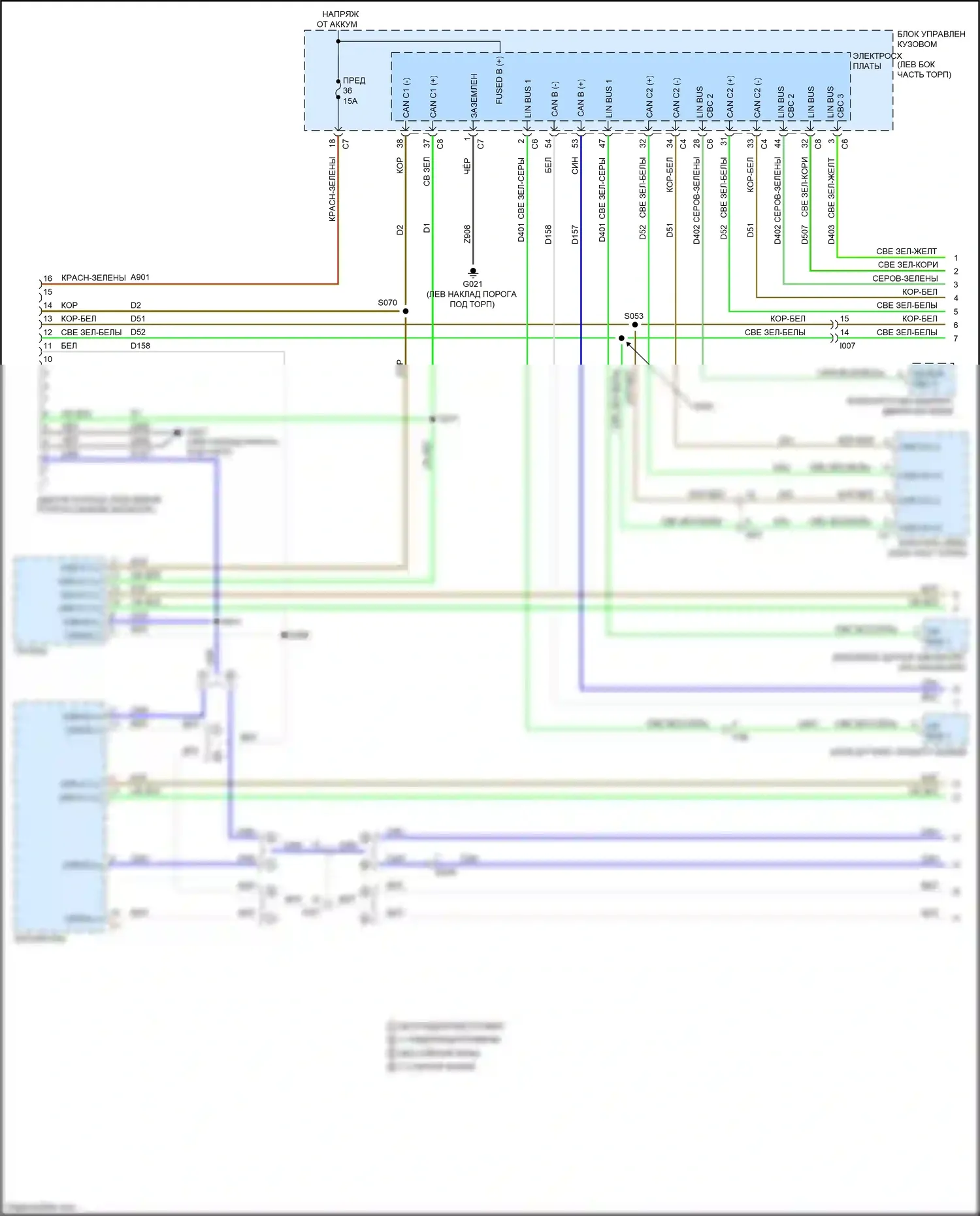 500X FIAT I (2014-2018): Can шина электросхема, базовая (1 из 3) 