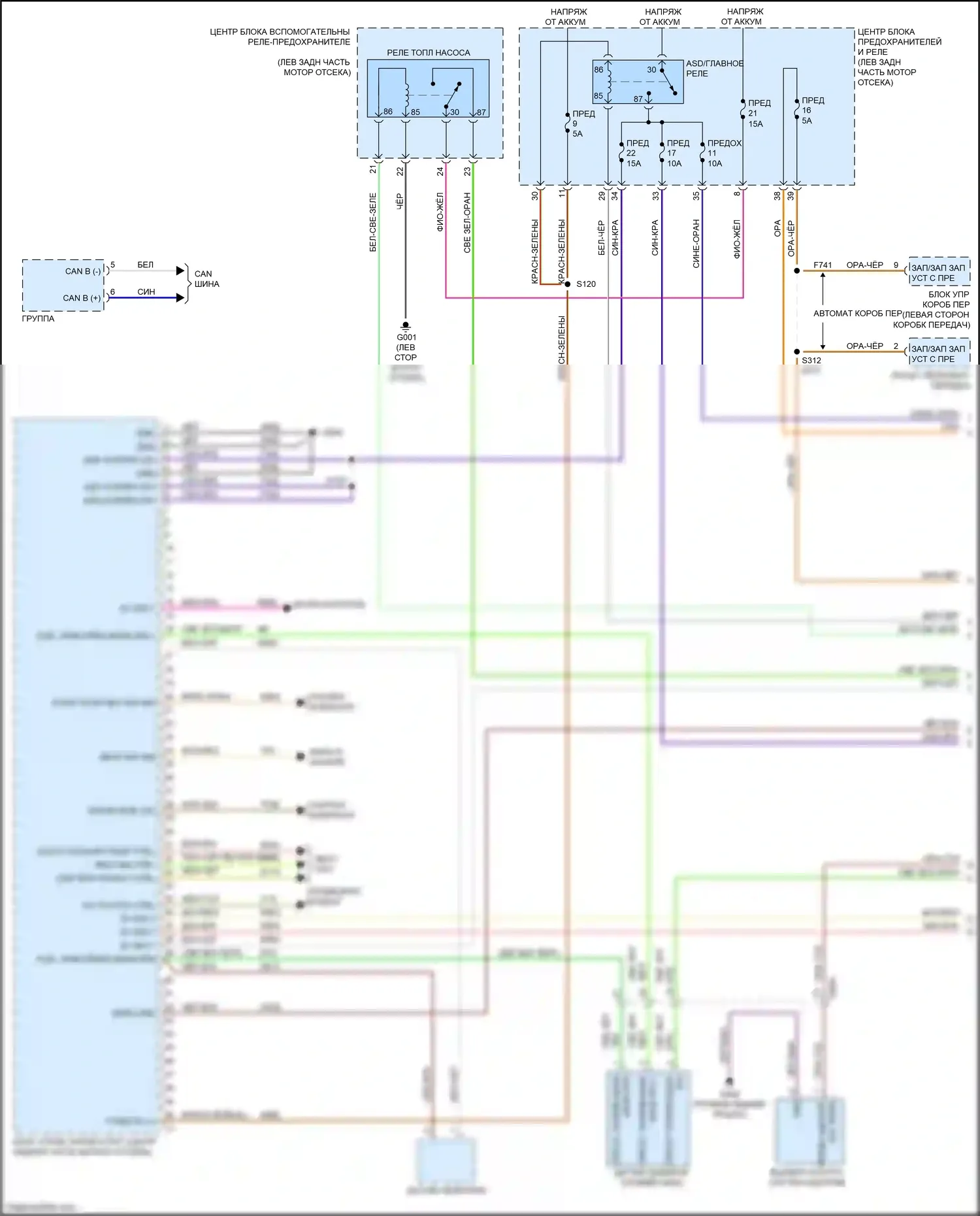 500X FIAT I (2014-2018): Электросхема двигателя 1.4л турбо (1 из 6) 