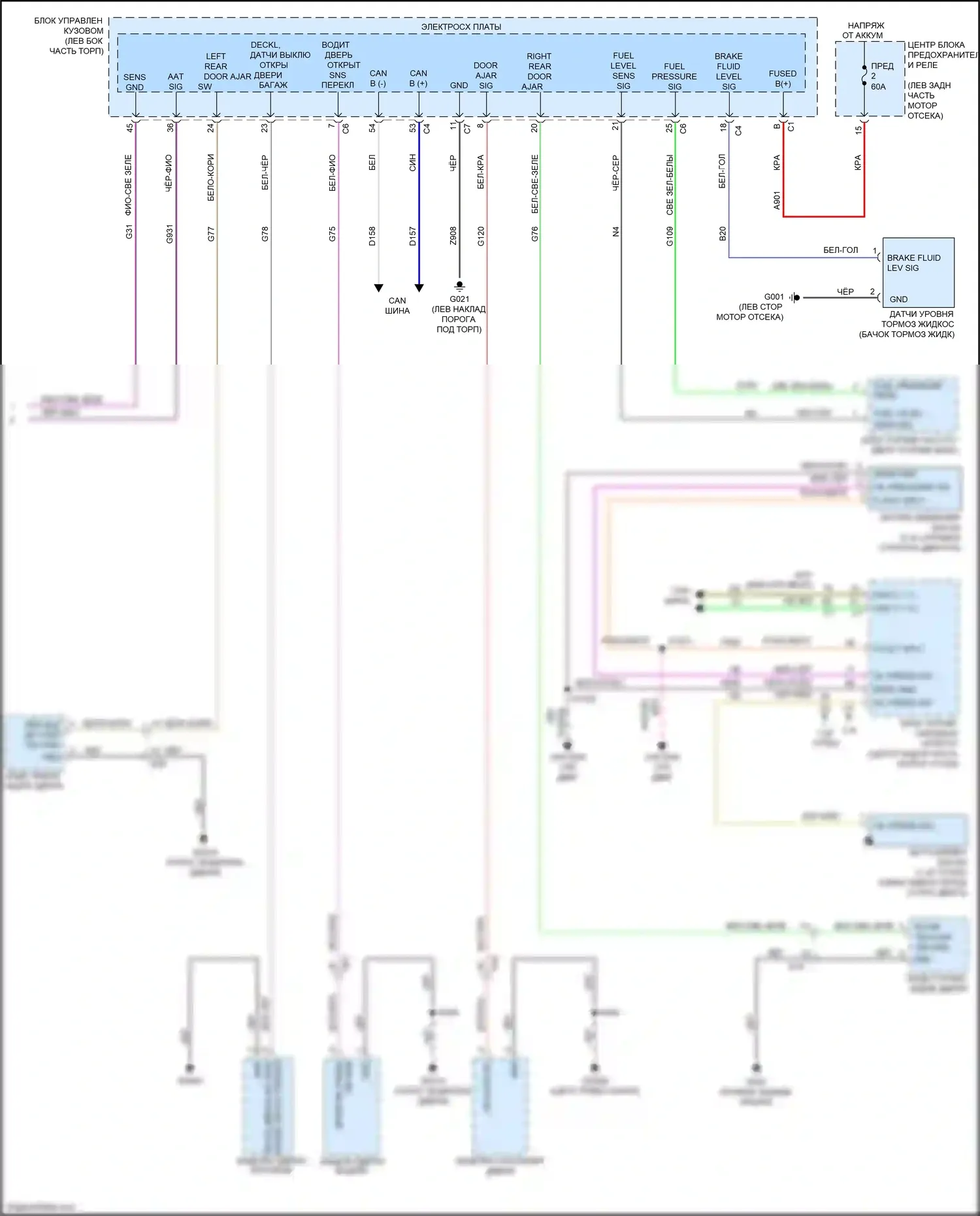500X FIAT I (2014-2018): Электросхема приборной панели (2 из 2) 